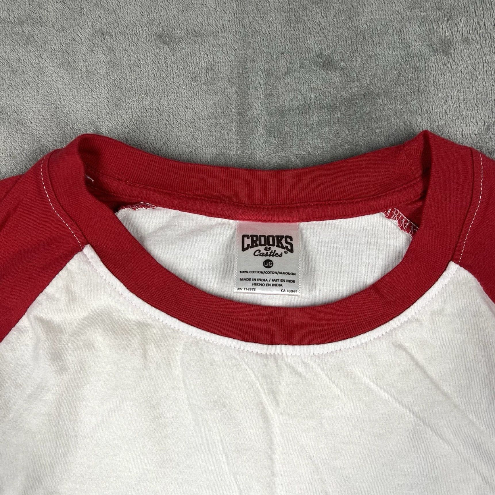 Crooks & Castles Crooks & Castles Men's T-Shirt Crooks & Castles Logo White 3/4 Sleeve Crew Neck 100% Cotton L Regular Vintage? No Size US L / EU 52-54 / 3 - 7 Thumbnail