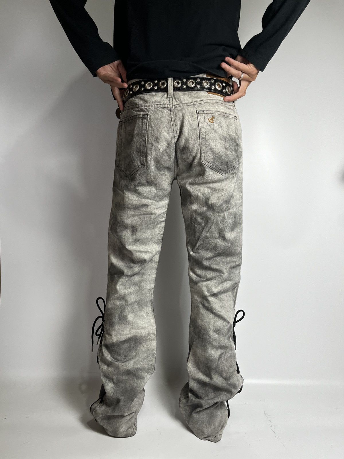 Le Grande Bleu (L.G.B.) Lace up acoustic smoke wash pant japanese brand Size US 32 / EU 48 - 5 Thumbnail