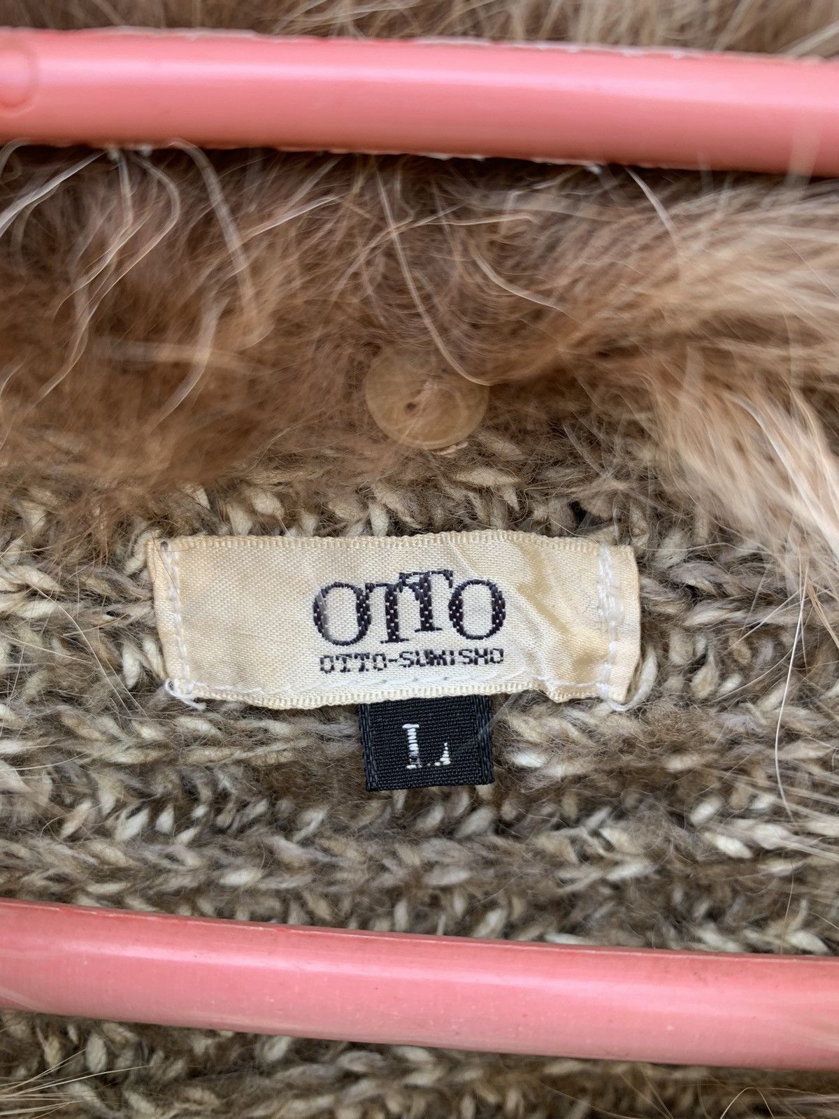 Otto Otto Sumisho Fur Collar Knit Zipper Jacket Size L / US 10 / IT 46 - 6 Thumbnail
