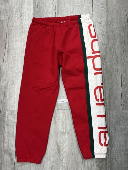 Supreme Supreme Big Logo Paneled Sweatpants Red Size M | Grailed