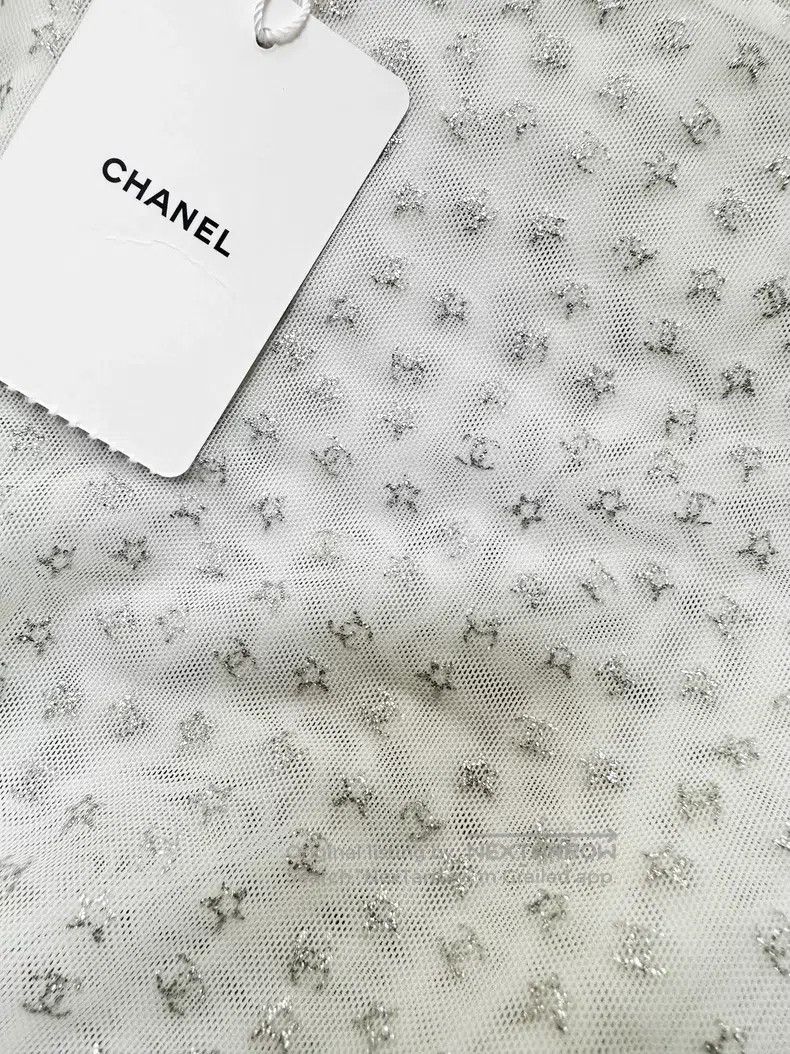 Chanel Chanel Mulberry silk full print silver double c small logo Size XS / US 0-2 / IT 36-38 - 4 Thumbnail
