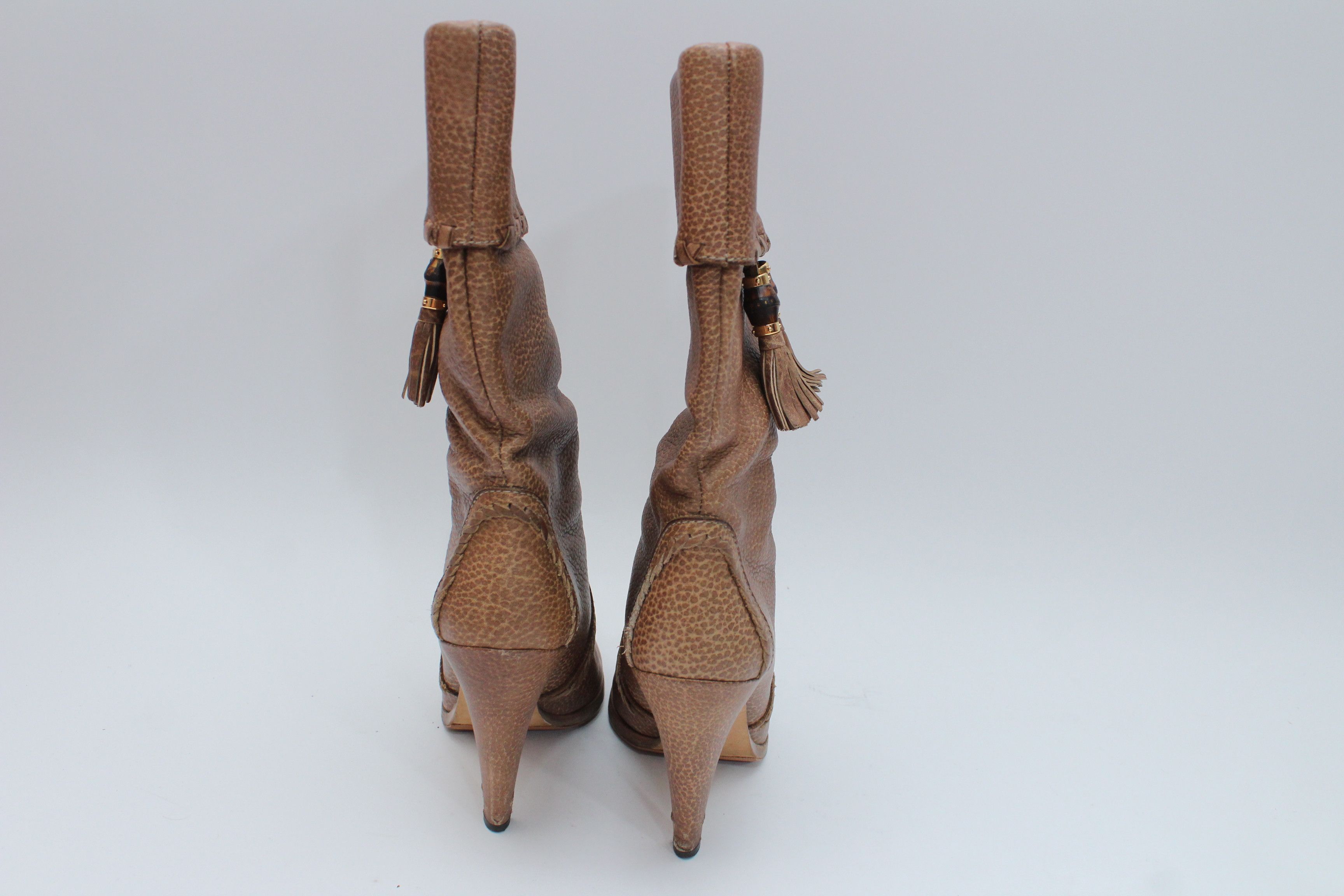 Gucci Gucci Marrakech Brown Leather Heel Boots Size 40 Authentic Size US 10 / IT 40 - 12 Thumbnail