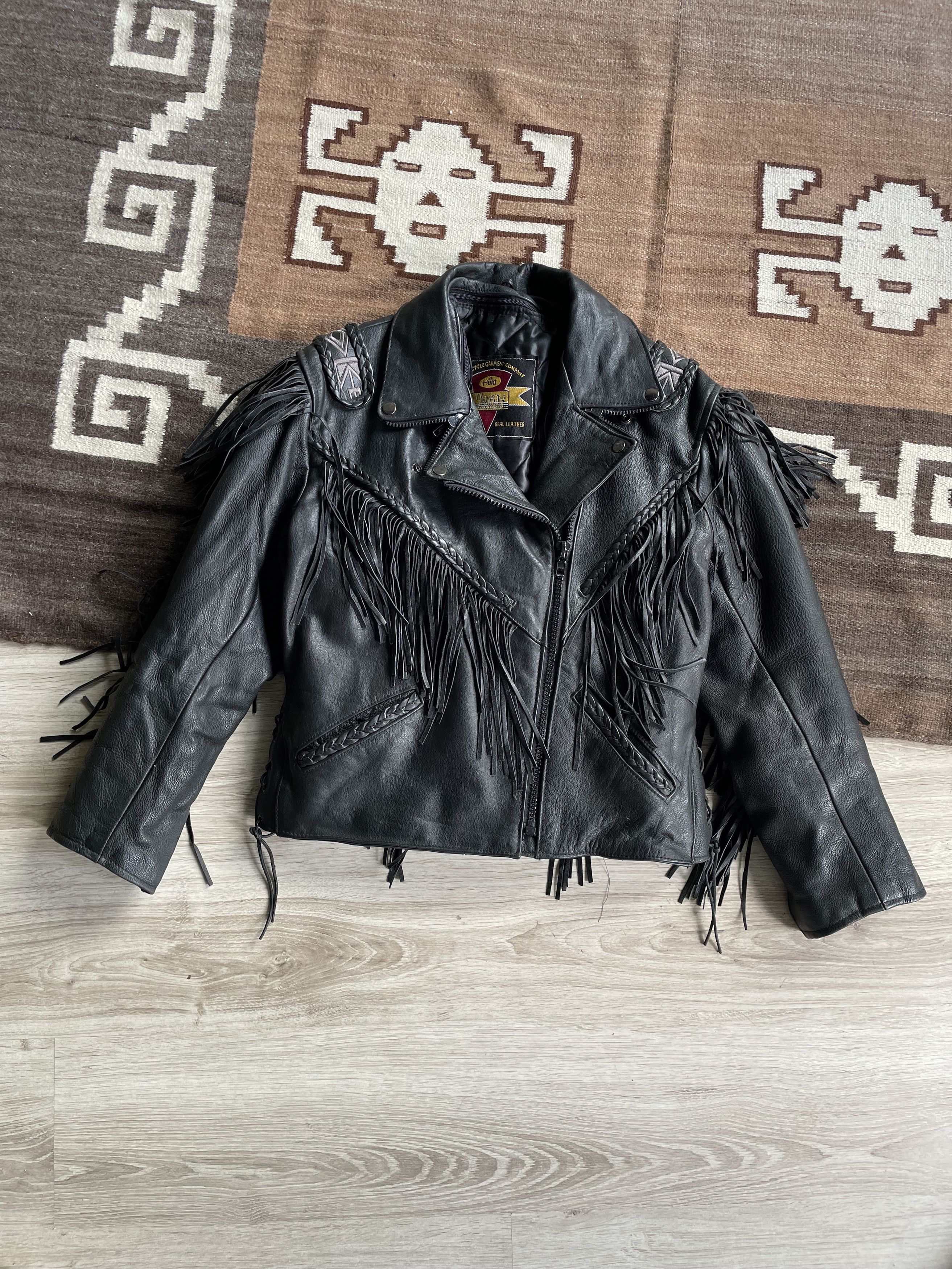 Cowboy Equipment Heros by Held Vintage Leather Fringed Biker Jacket 6922AC Size L / US 10 / IT 46 - 1 Thumbnail