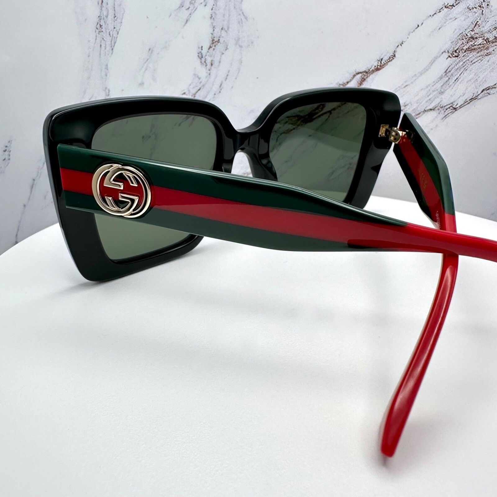 Gucci New GUCCI Sunglasses Black 53mm Gold 3D Metal Logo Square Size ONE SIZE - 13 Thumbnail