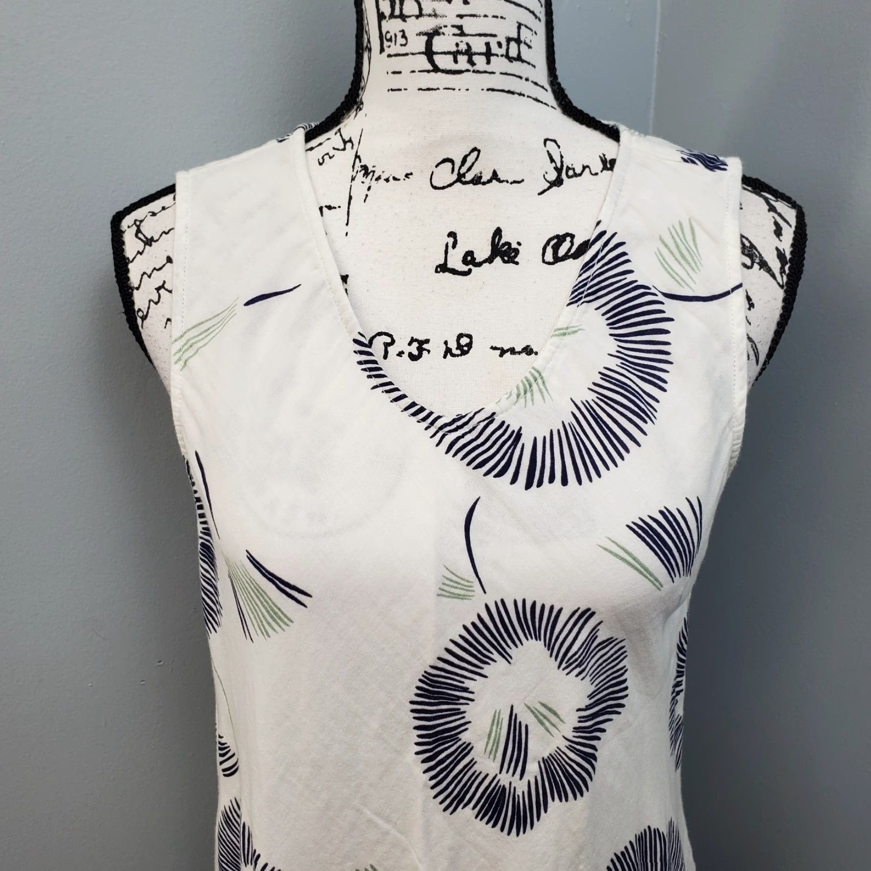 Coldwater Creek Coldwater Creek Maxi Dress Womens Size S Sleeveless Multicolor Printed Denim Cotton Front V-Neck Casual Dress Size S / US 4 / IT 40 - 3 Thumbnail