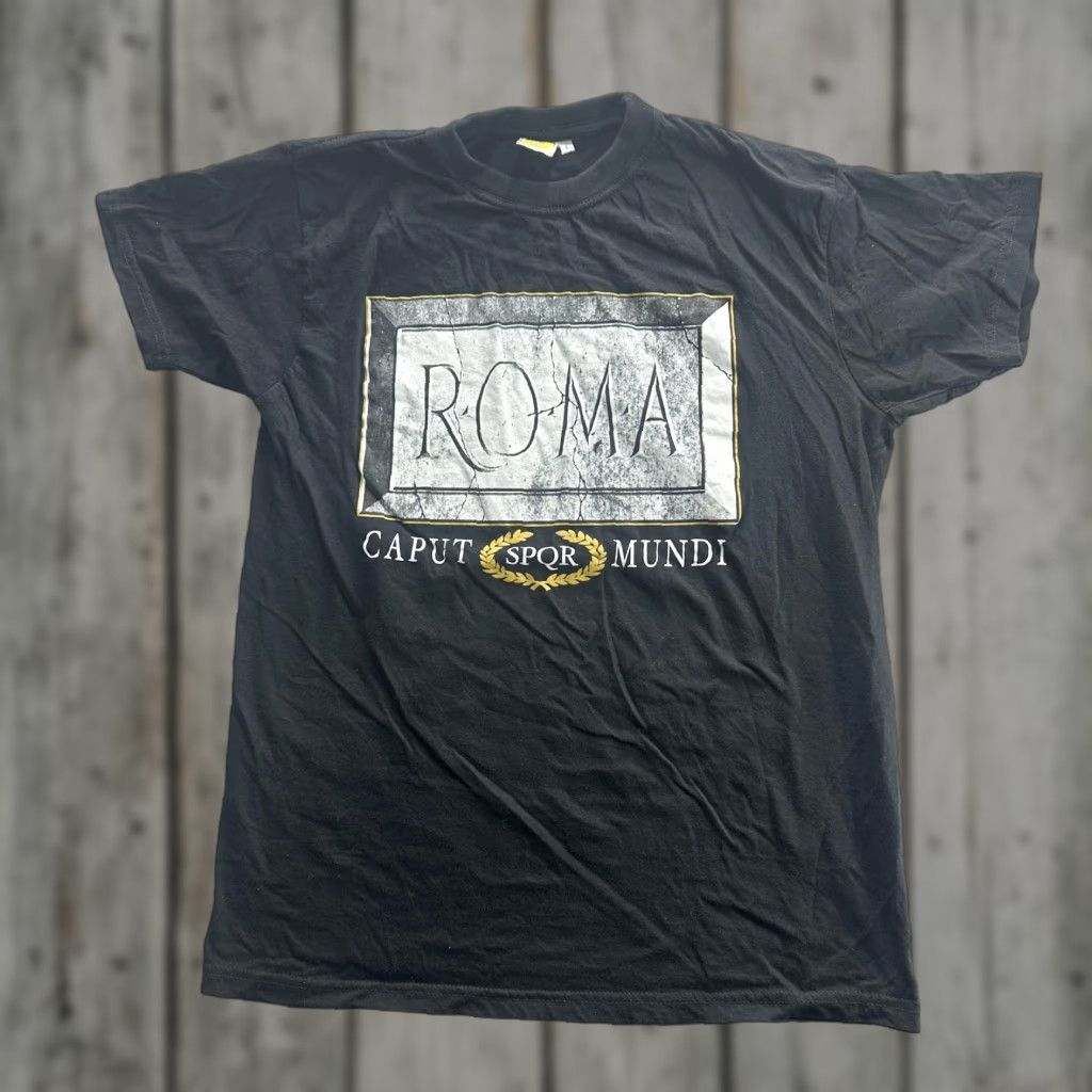 Other VINTAGE Roma Shirt Black Large Cotton Graphic Tee SPQR Caput Mundi Souvenir Travel Mens Size US L / EU 52-54 / 3 - 1 Thumbnail