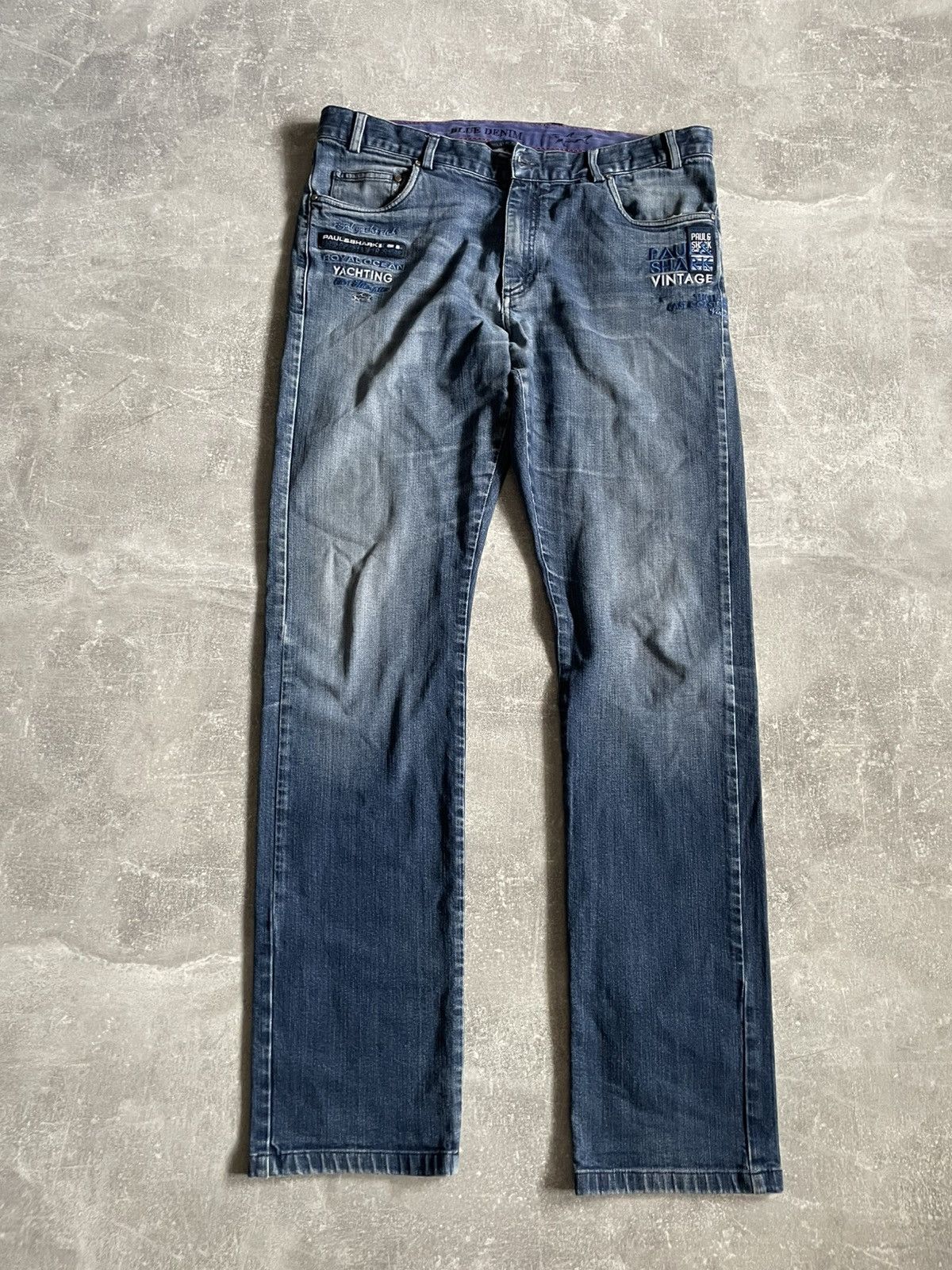 Paul & Shark Luxury Paul Shark Blue Logo Denim Jeans pants old money sea Size US 36 / EU 52 - 2 Thumbnail
