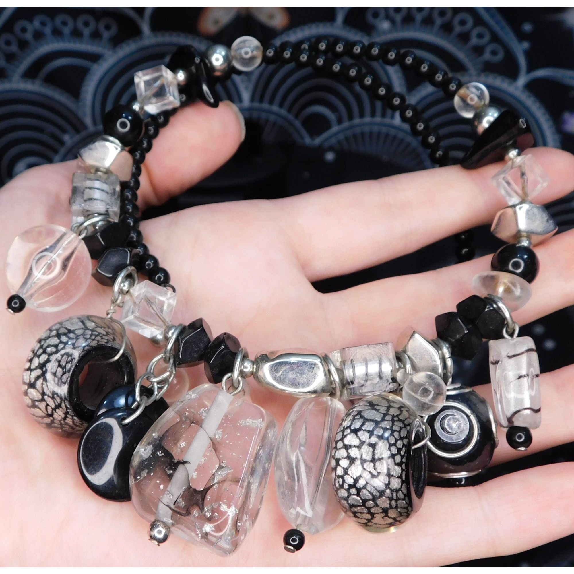 Other Chunky Gothic Glass Charm Beaded Coil Necklace Size ONE SIZE - 1 Thumbnail