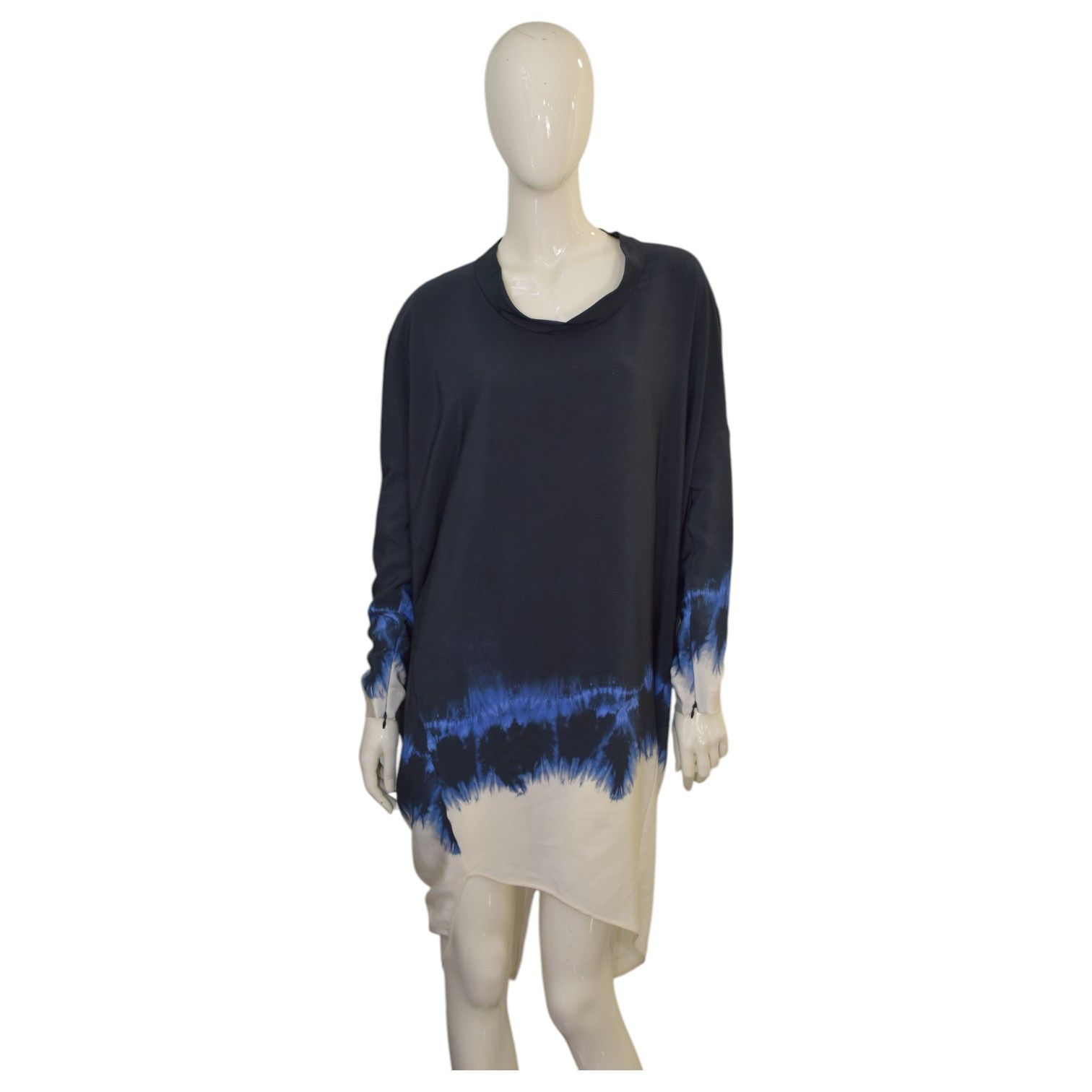Stella McCartney Stella McCartney Blue Cream Tie Dye Effect 100% Silk Size M / US 6-8 / IT 42-44 - 1 Thumbnail
