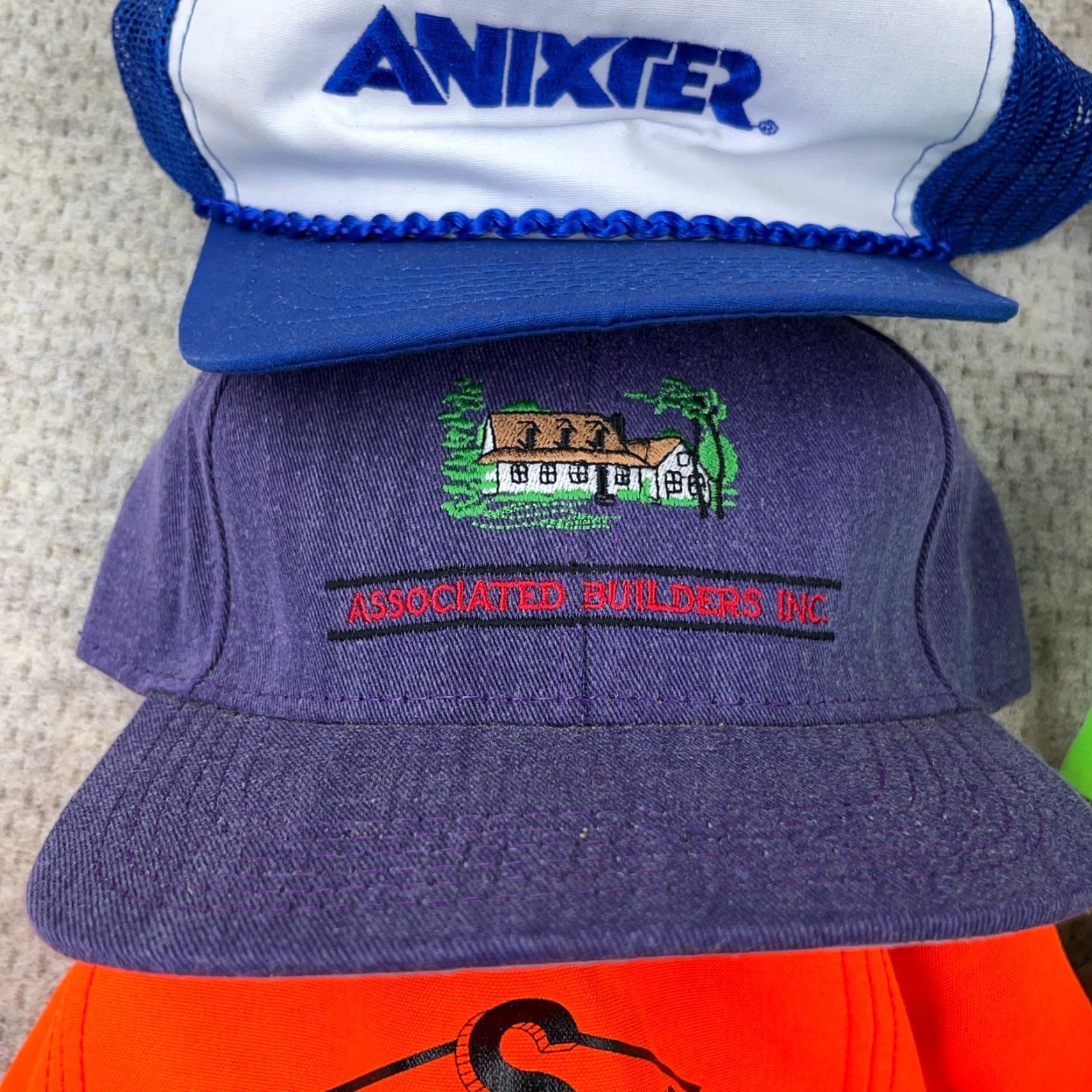 Logo 7 Vintage Trucker Hat Lot Snapback Cap 80s 90s USA Advertising Logo Rope M12 Size ONE SIZE - 4 Thumbnail