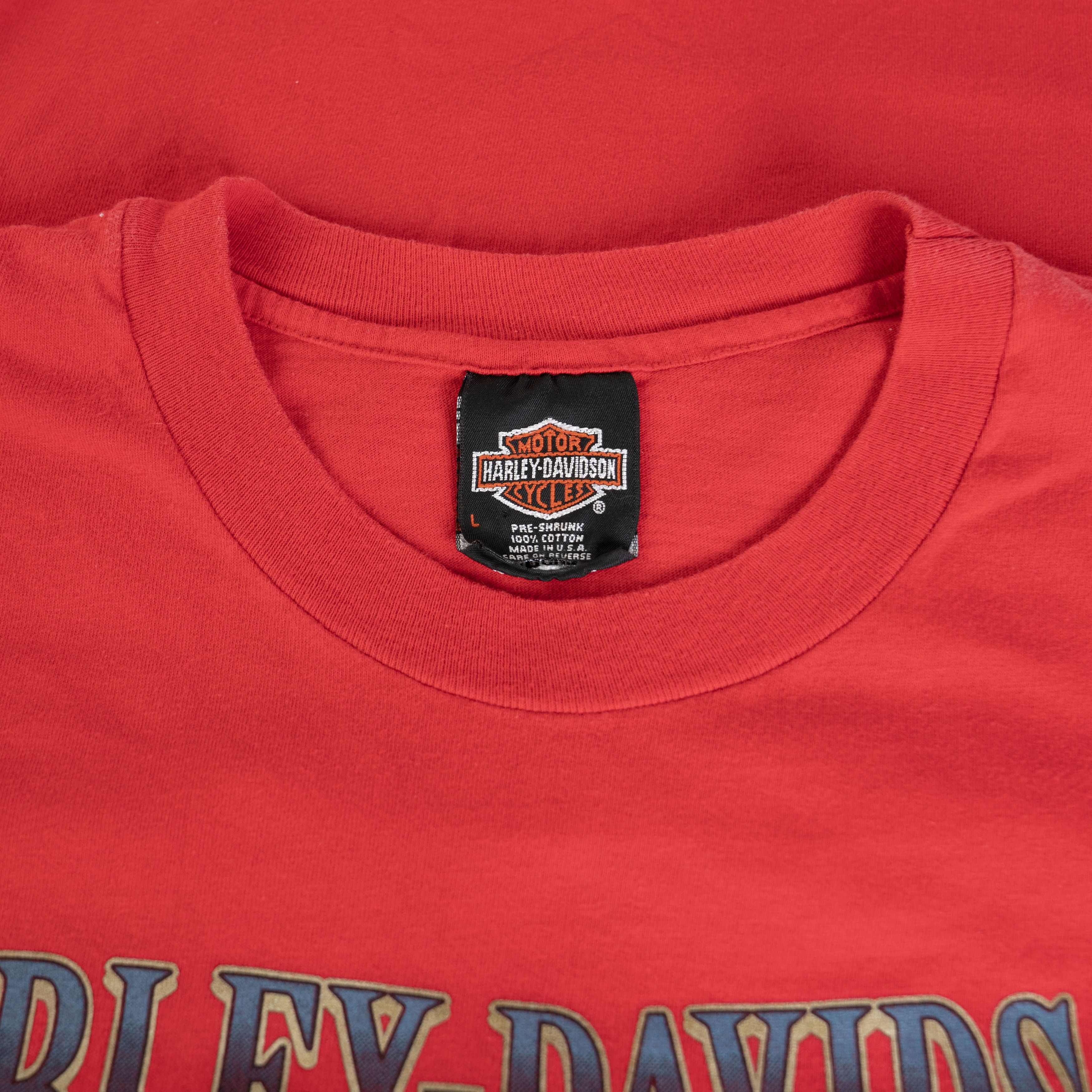 Harley Davidson Vintage 1996 Harley Davidson Oak Lawn Illinois Tee Shirt Size US L / EU 52-54 / 3 - 3 Thumbnail