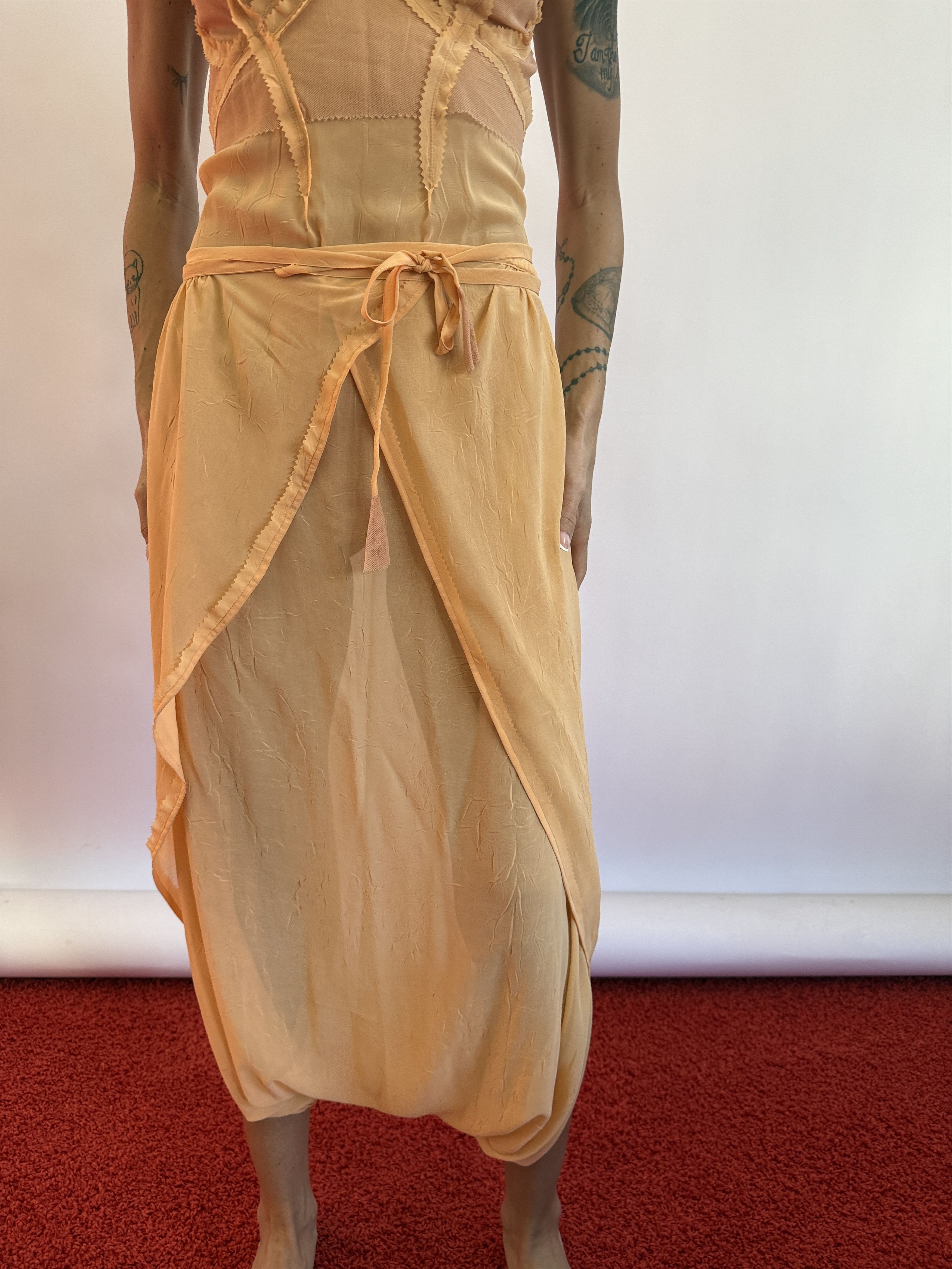 Jean Paul Gaultier vintage New Insane Long Wrap Dress Textured Fabric Size L / US 10 / IT 46 - 5 Thumbnail