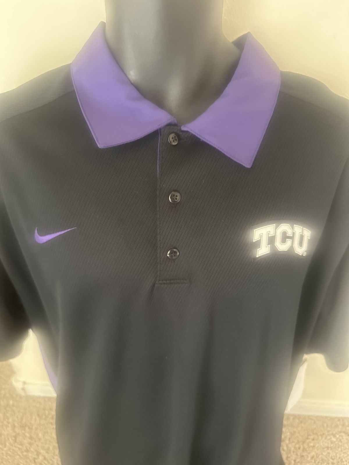 Nike New Nike Football Polo NCAA TCU Shirt Size XL Black Purple Size US XL / EU 56 / 4 - 1 Thumbnail