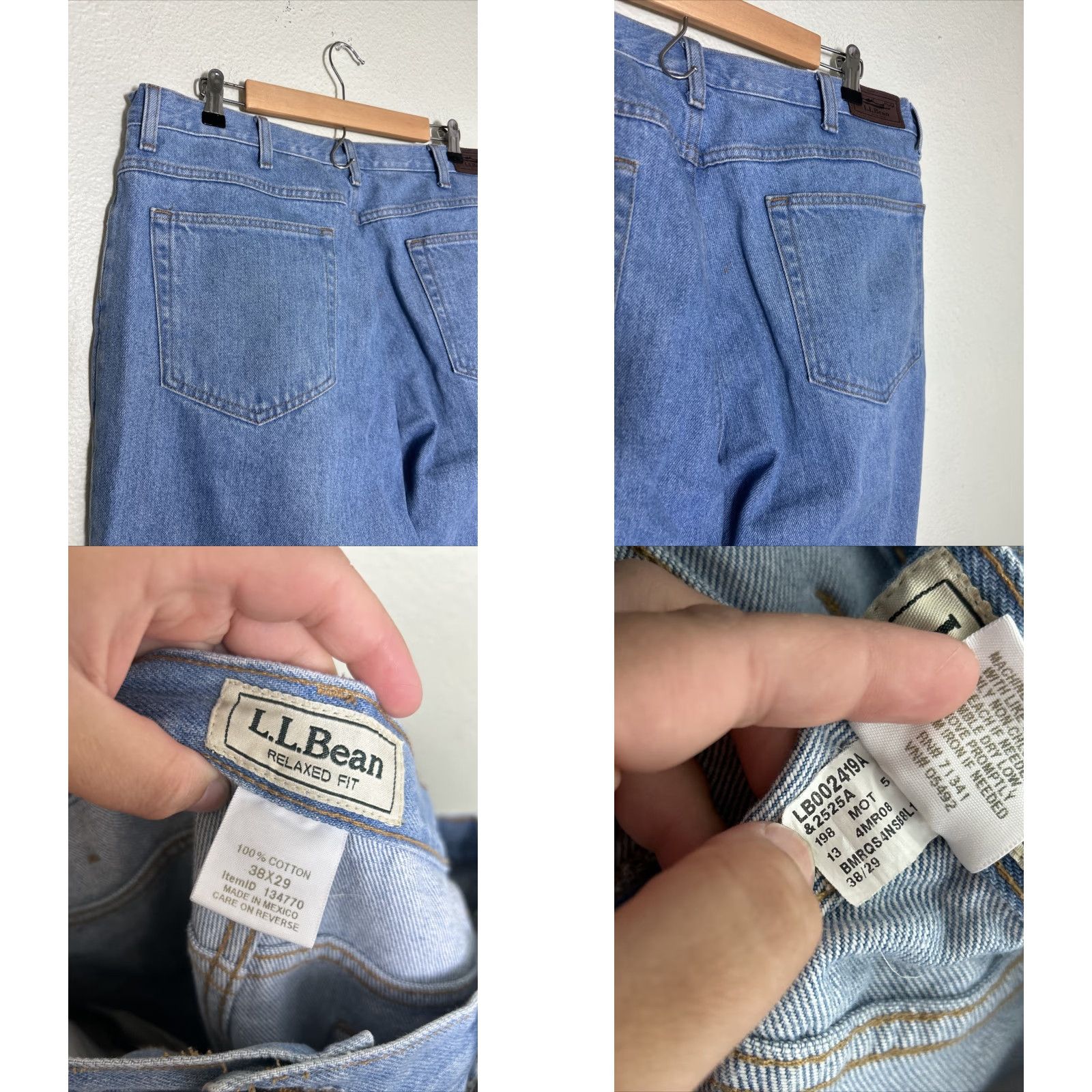 Vintage LL Bean Jeans Mens 38x29 Relaxed Fit Denim Straight Leg Cotton Pants 134770 Size US 38 / EU 54 - 9 Thumbnail
