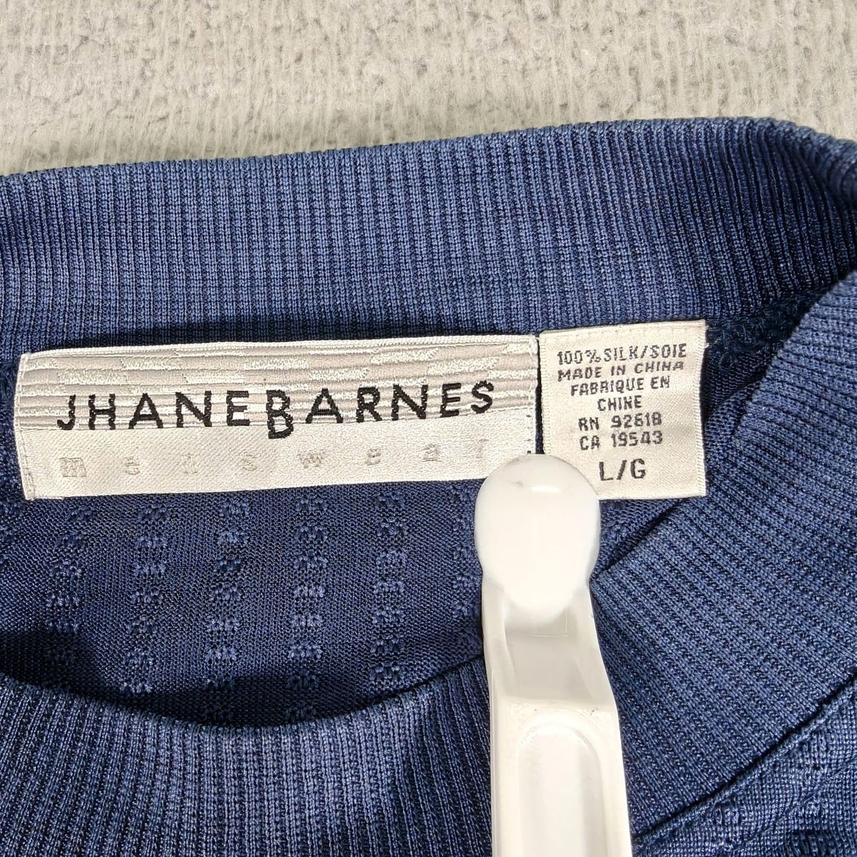 Vintage Jhane Barnes Shirt Mens Large Blue Silk Textured Knit Pullover Dressy Size US L / EU 52-54 / 3 - 3 Thumbnail