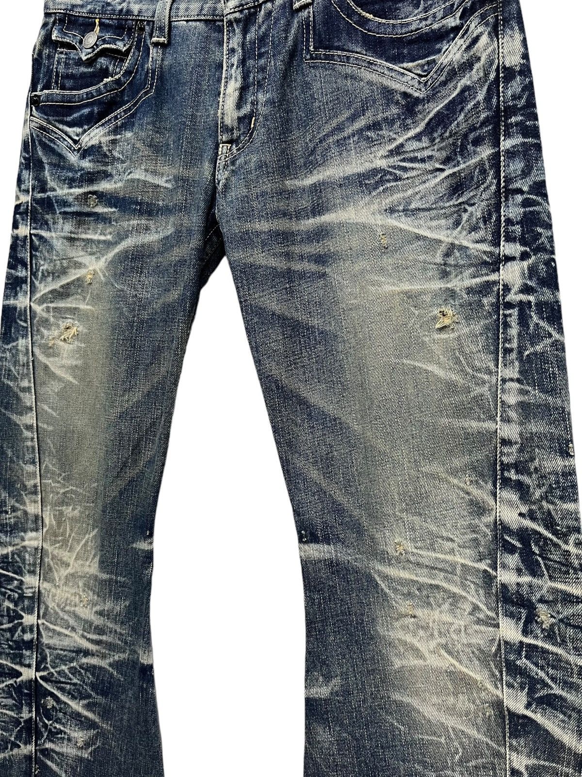 BIGI 🔥Vtg RATTLE TRAP Acid Mud Wash Distressed Punk Flare Denim Size US 31 - 7 Thumbnail