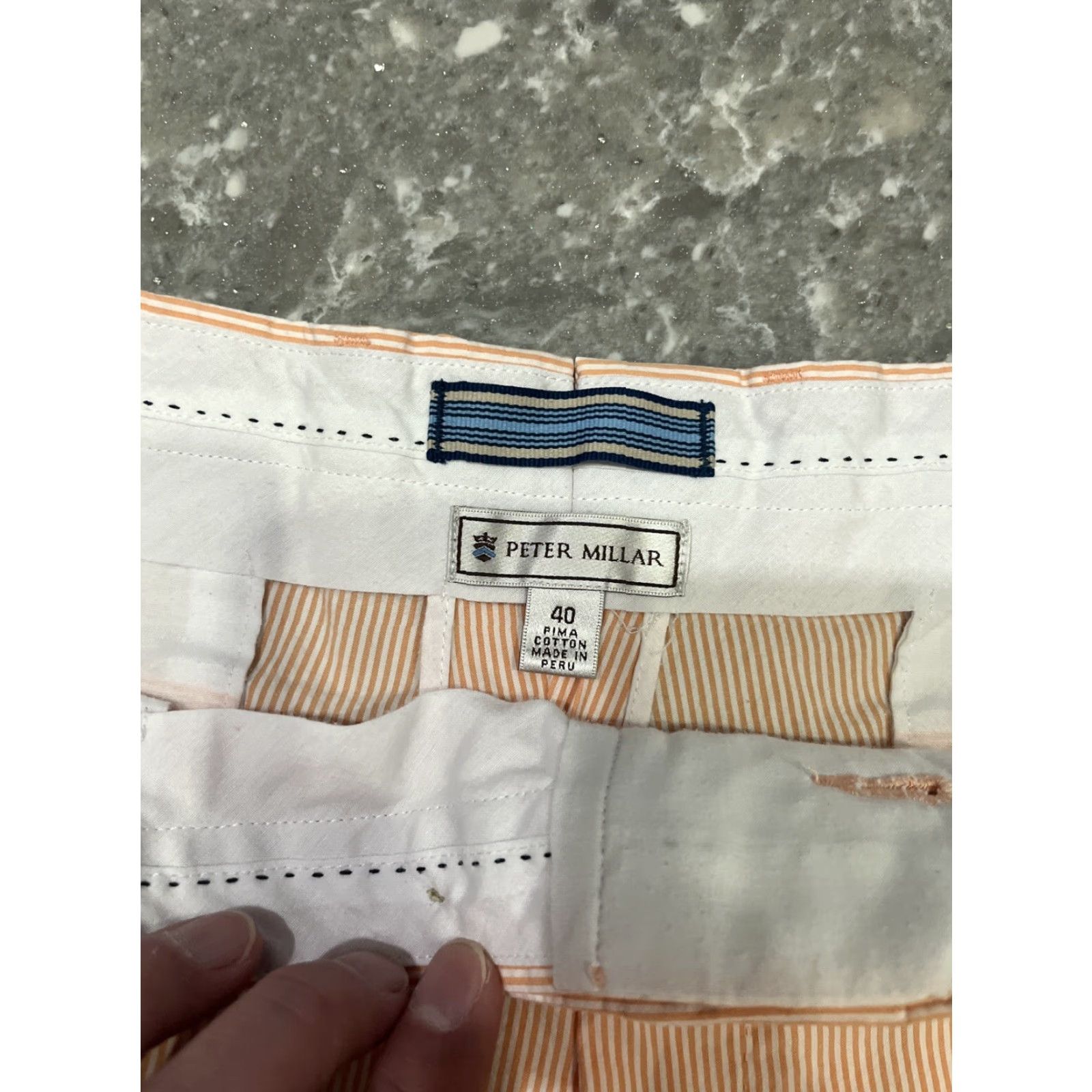 Peter Millar Peter Millar Shorts Mens 40 Orange Striped Chino Size US 40 / EU 56 - 2 Thumbnail