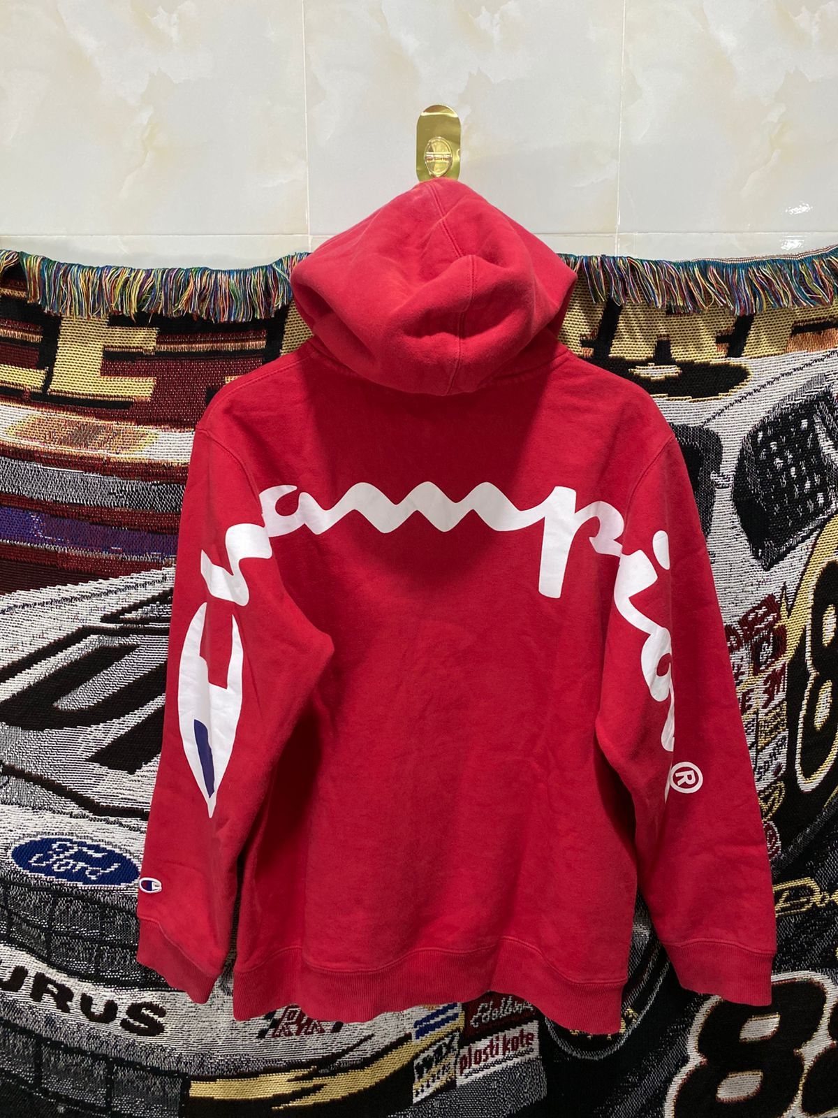 Champion × Supreme SUPREME CHAMPION HOODED RED Size US M / EU 48-50 / 2 - 2 Thumbnail