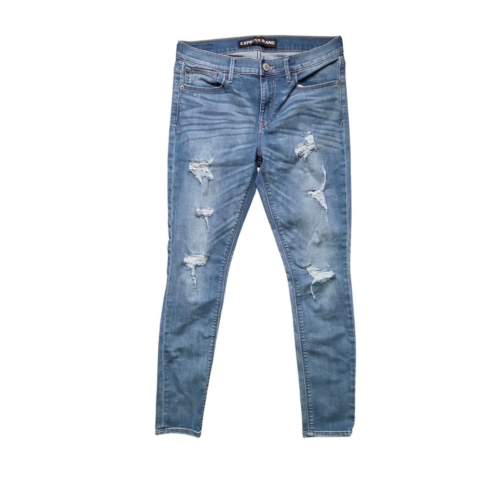 Express Express Legging Jeans Women’s 10 Light Wash Mid Rise Denim Size 32" / US 10 / IT 46 - 1 Thumbnail