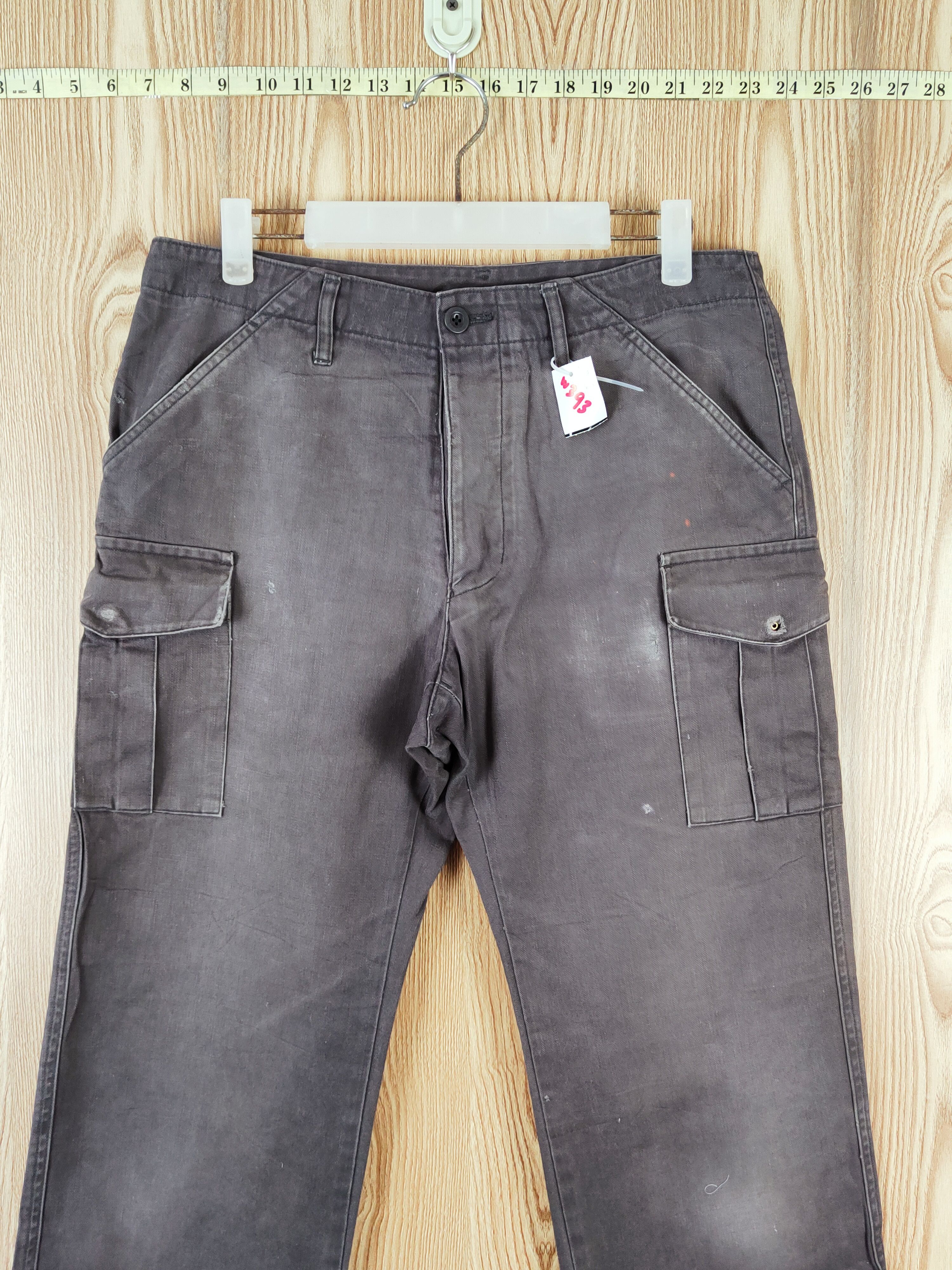 Japanese Brand Tabloid News Dark Blue Faded Multipocket Cargo Pants #W393 Size US 32 / EU 48 - 2 Thumbnail