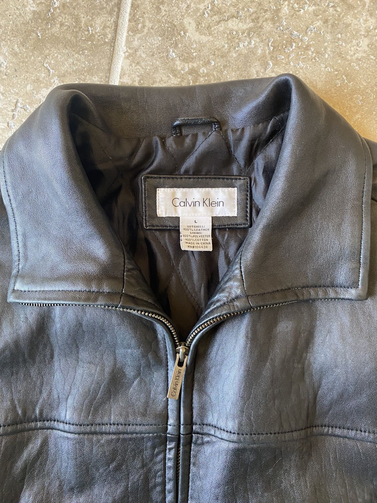 Calvin Klein Clavin Klein Vintage Black Leather Jacket Mens Large Size US L / EU 52-54 / 3 - 4 Thumbnail