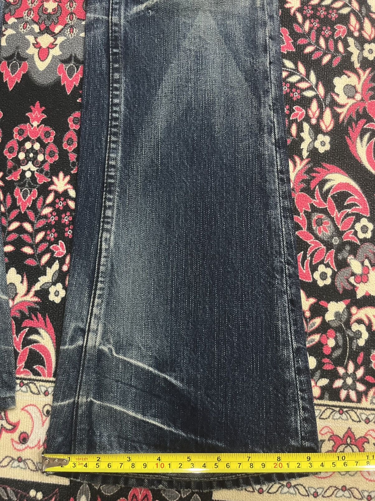 Tornado Mart Vintage Midas Snake Skin Studded Blue Crack Wash Flare Jeans Size US 30 / EU 46 - 16 Thumbnail