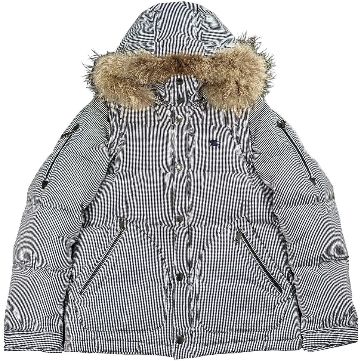 Burberry 00’s Burberry Gingham Check Fur Hood Down Puffer Jacket Size US L / EU 52-54 / 3 - 1 Thumbnail