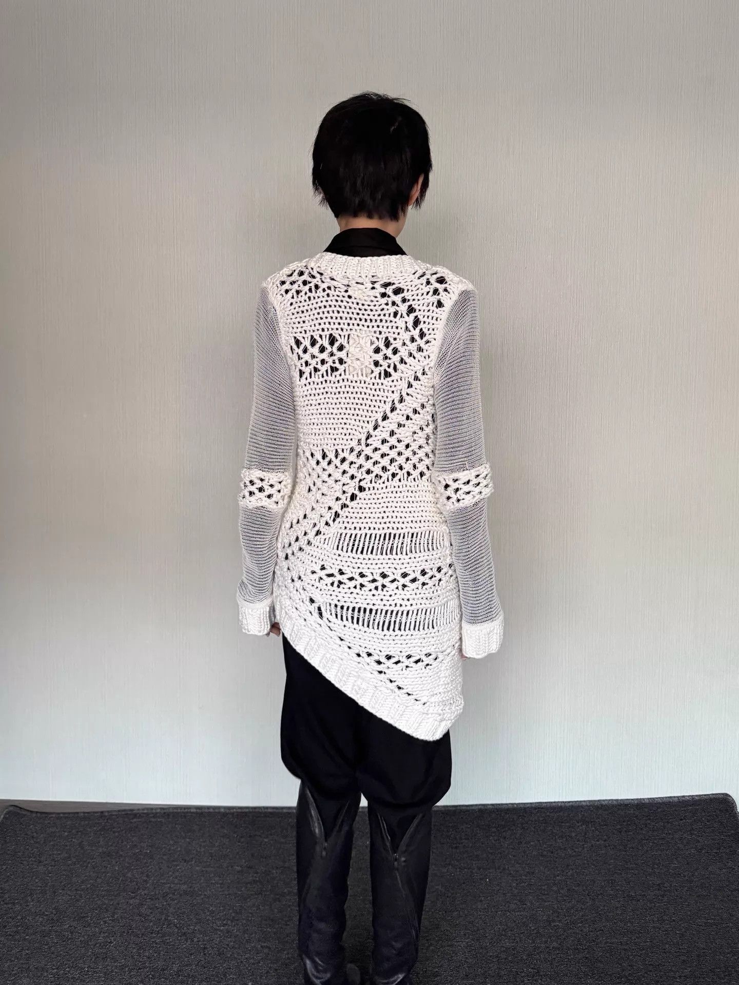 Helmut Lang Helmut Lang Open Knit Multi-Stitch Irregular Sweater S Size S / US 4 / IT 40 - 3 Thumbnail