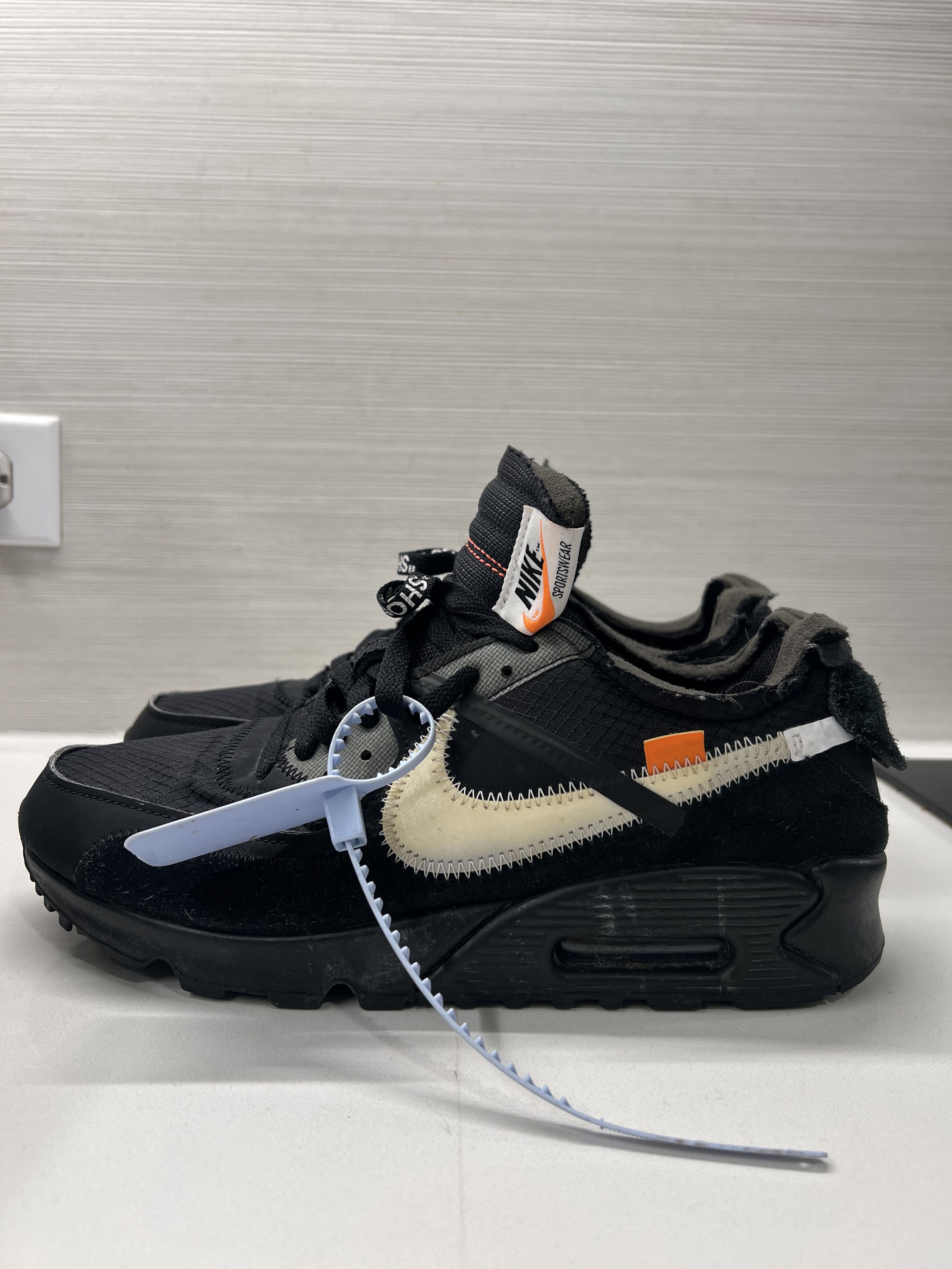 Nike × Off-White Nike Air Max 90 Off-White Black 8 Size US 8 / EU 41 - 4 Thumbnail