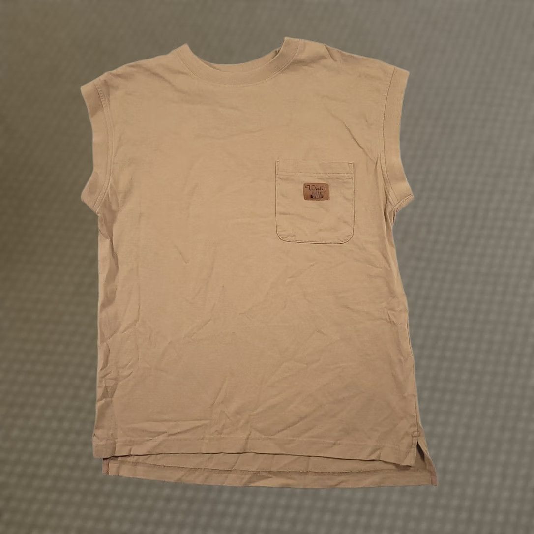 Walls VINTAGE Walls Work Wear Pocket Tee Shirt Sleeveless Medium Brown Mens Size US M / EU 48-50 / 2 - 1 Thumbnail