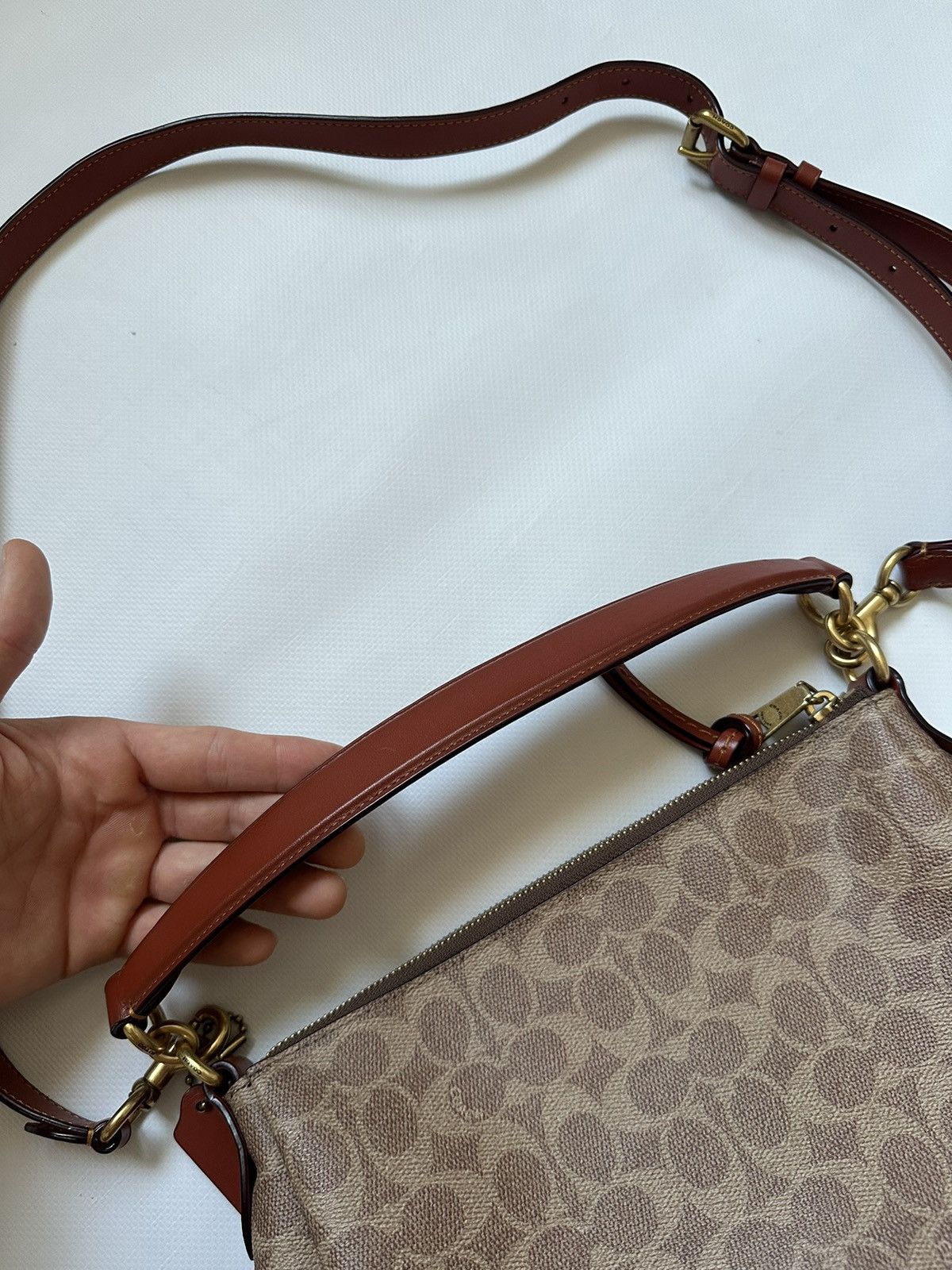 Coach Coach Mini Crossbody Bag Leather Monogram Brown Beige Size ONE SIZE - 7 Thumbnail