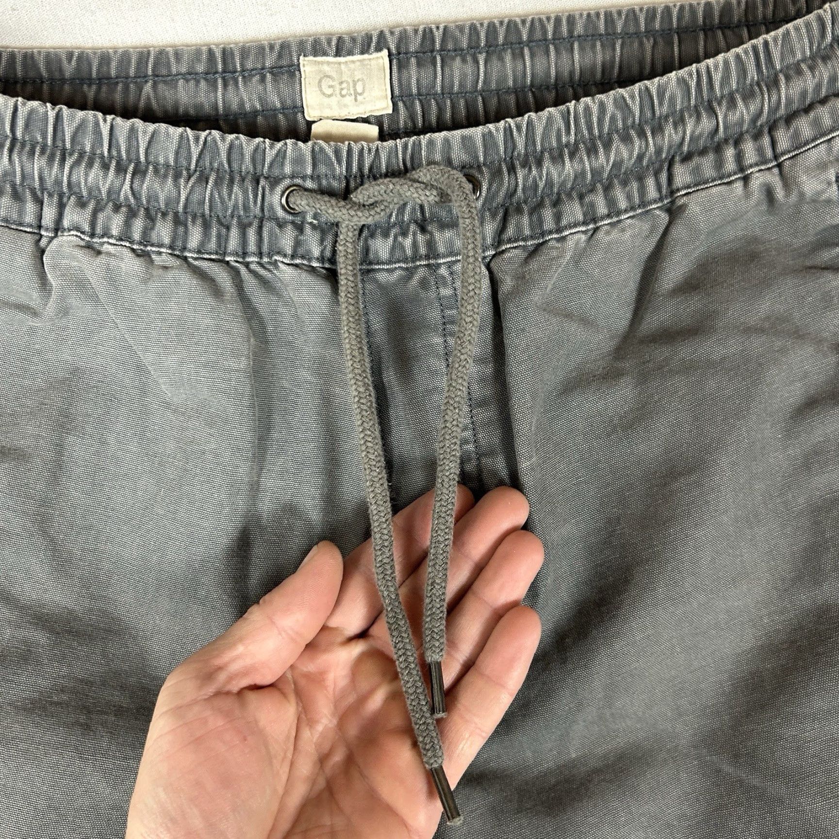 Gap Gap Jogger Pants Mens Small Gray Drawstring Pockets Canvas Cargo Size US 29 - 4 Thumbnail