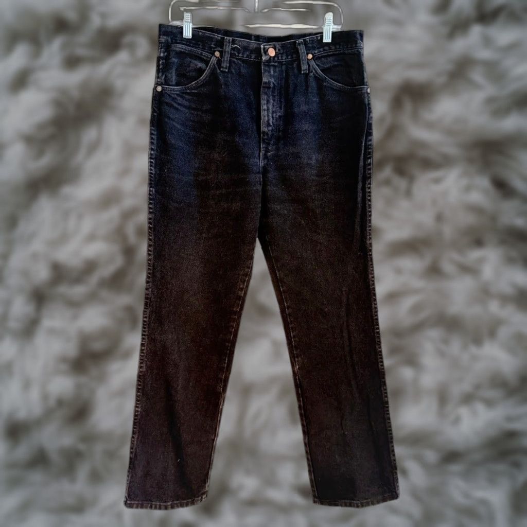 Wrangler Wrangler Jeans Mens 33x30 Black Denim Cowboy Cut Slim Fit Rodeo Western 936WBK Size US 33 - 1 Thumbnail