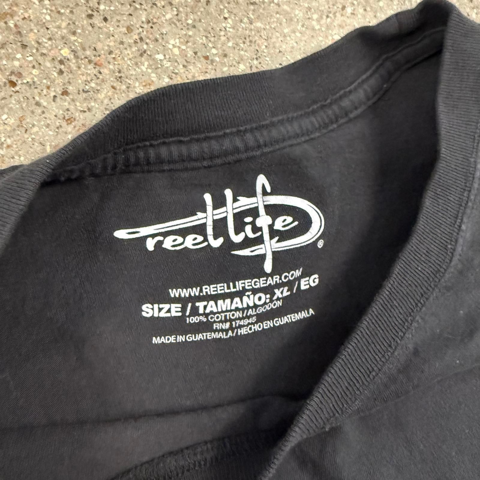 Reel Legends Reel Life Spell Out Logo T-Shirt XL Black Size US XL / EU 56 / 4 - 4 Thumbnail