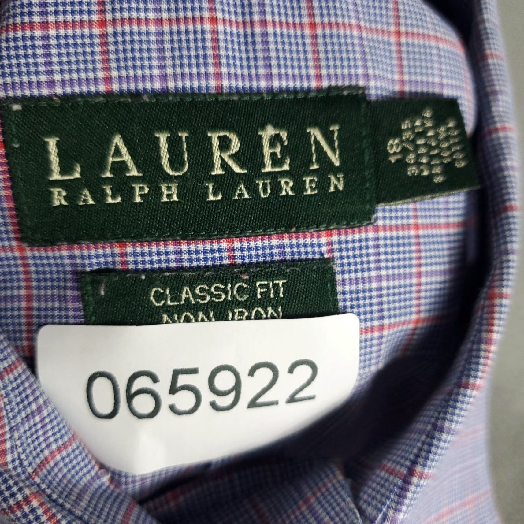 Ralph Lauren Ralph Lauren Shirt Mens Size 18 Blue Plaid Dress Button Up Long Sleeve Size 48R - 8 Thumbnail