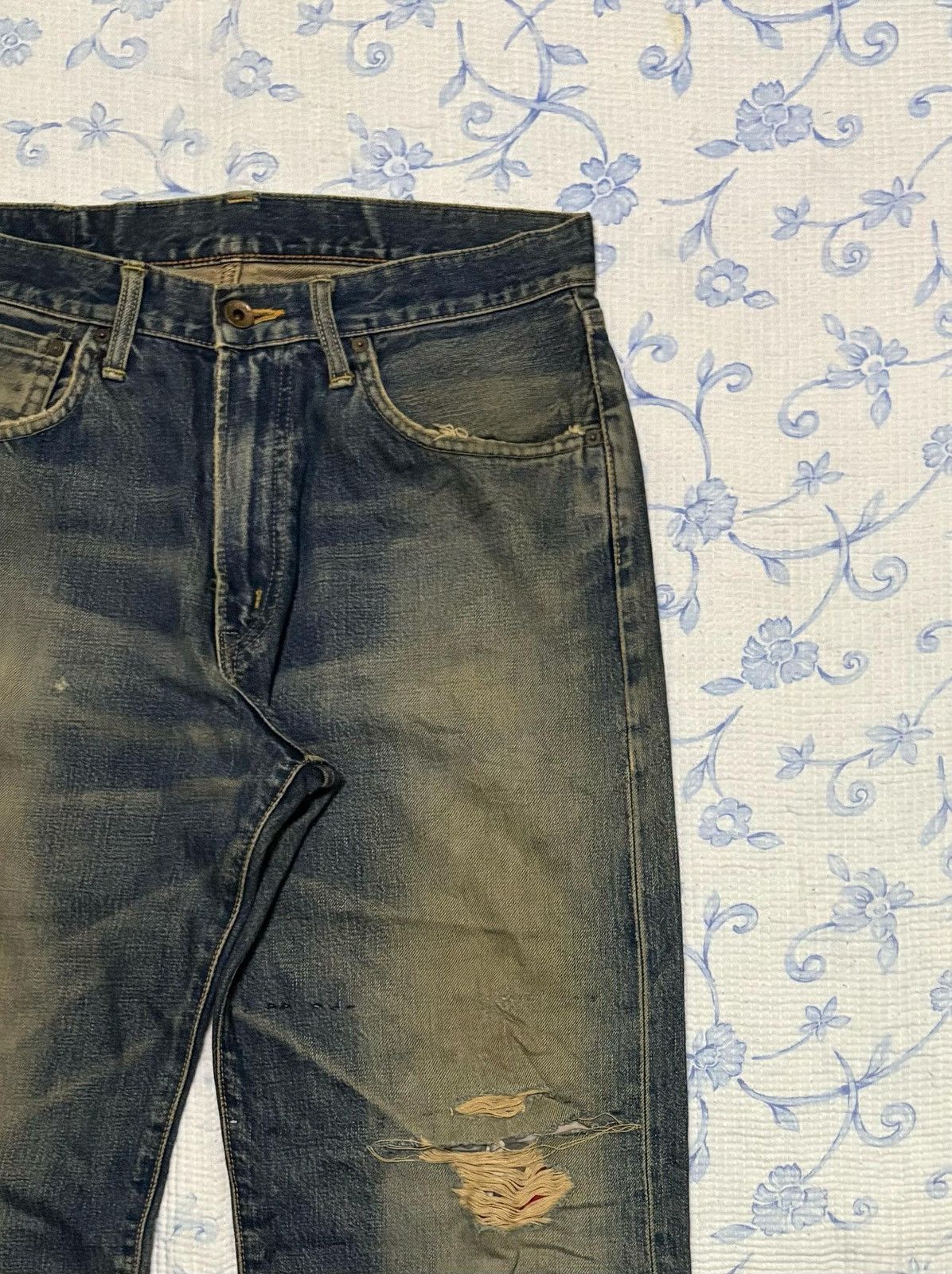 Edwin × Vintage Edwin Denim Pant Distressed Style made in Japan Size US 32 / EU 48 - 6 Thumbnail