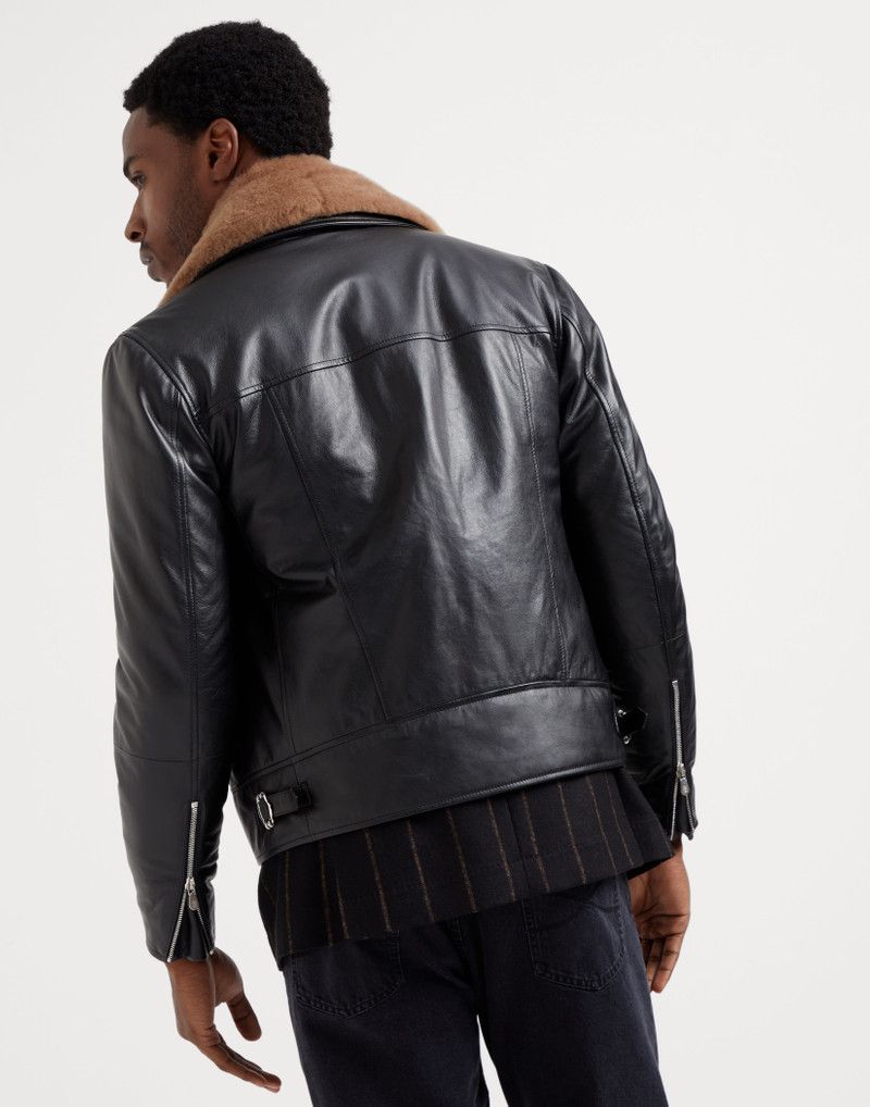 Brunello Cucinelli o1w1db11225 Padded Leather Jacket in Black Size US S / EU 44-46 / 1 - 3 Thumbnail