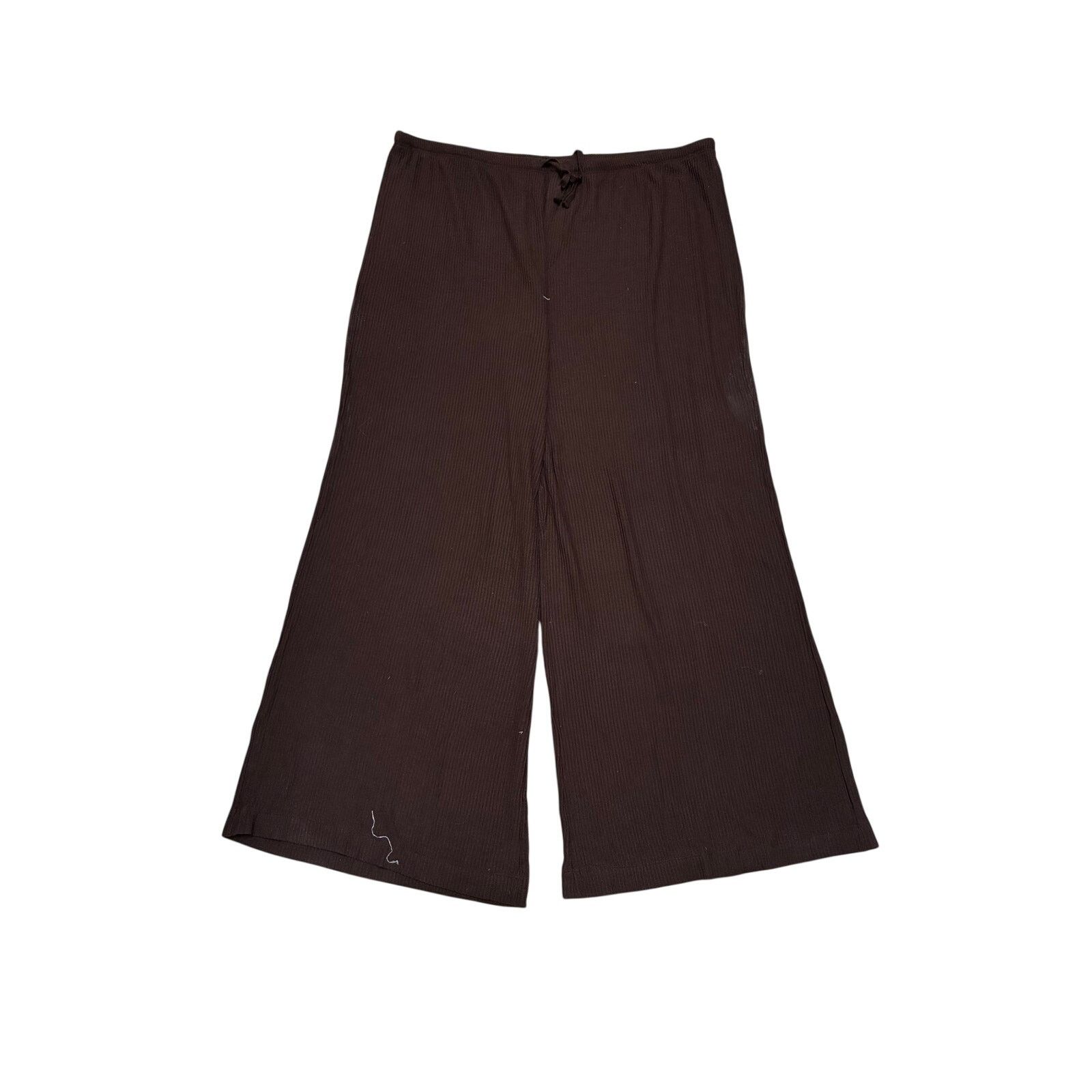 The Unbranded Brand Auden Brown Cozy Ribbed Wide Leg Pant Sleepwear Sz XXL Size 34" / US 12 / IT 48 - 3 Thumbnail