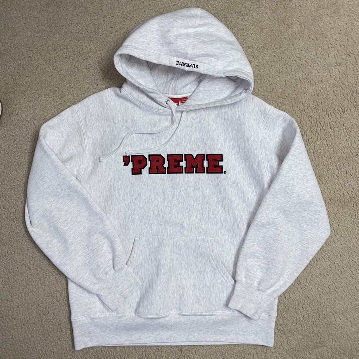 image of Supreme ‘Preme Hooded Sweatshirt in Ash Grey, Men's (Size Small)