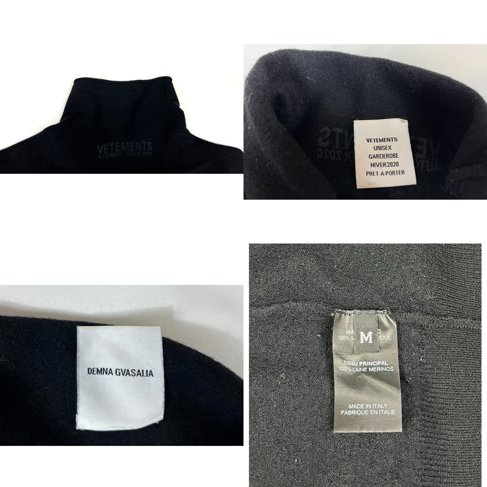 Vetements VETEMENTS Unisex Adult Turtle-Neck Sweater M Black Merino Wool Knit Pullover Slim Design Oversized Size US M / EU 48-50 / 2 - 9 Thumbnail