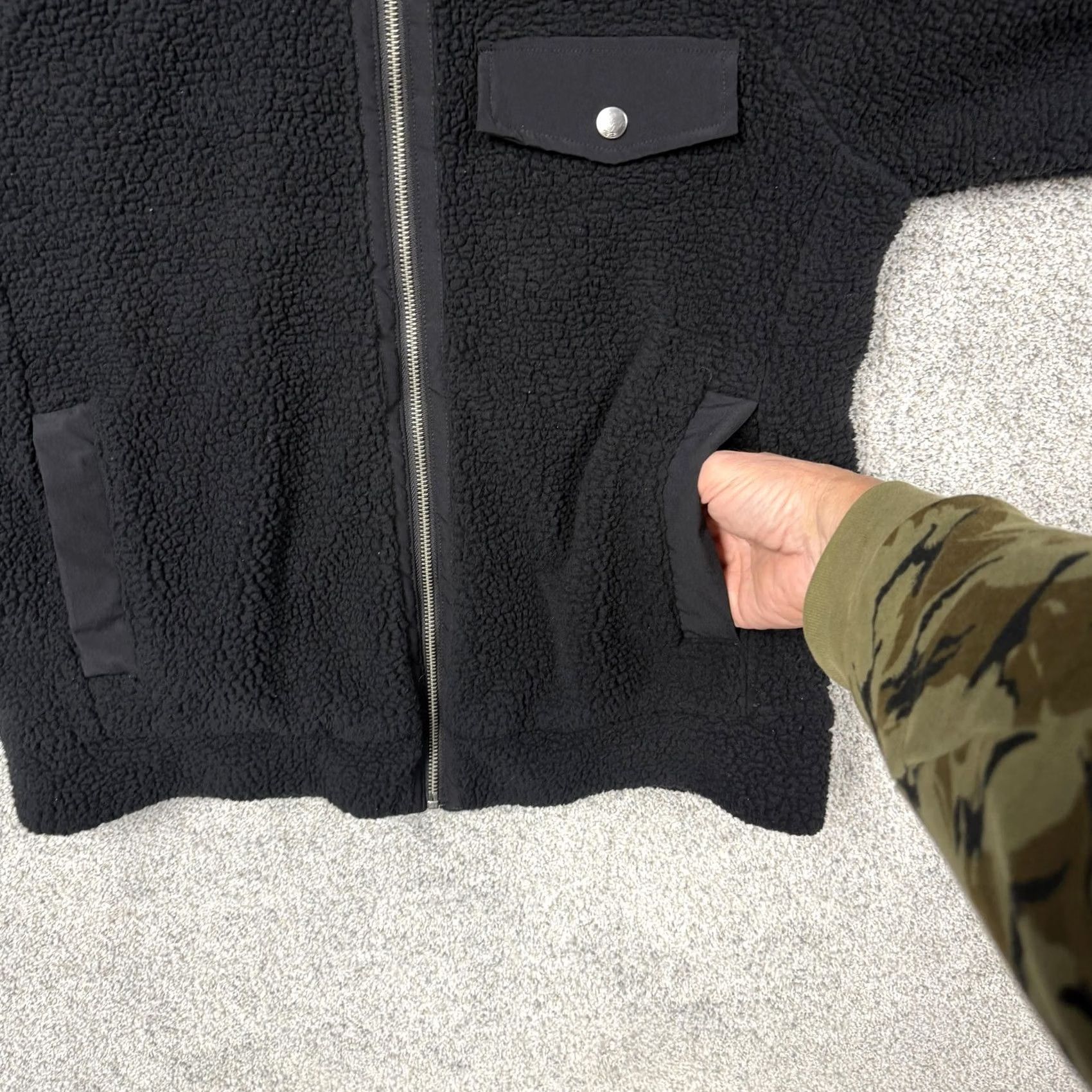 Vintage 32 Degrees Heat Bomber Jacket M Sherpa Fleece Full Zip Thermal Black Mens Casual Winter Size US M / EU 48-50 / 2 - 6 Thumbnail