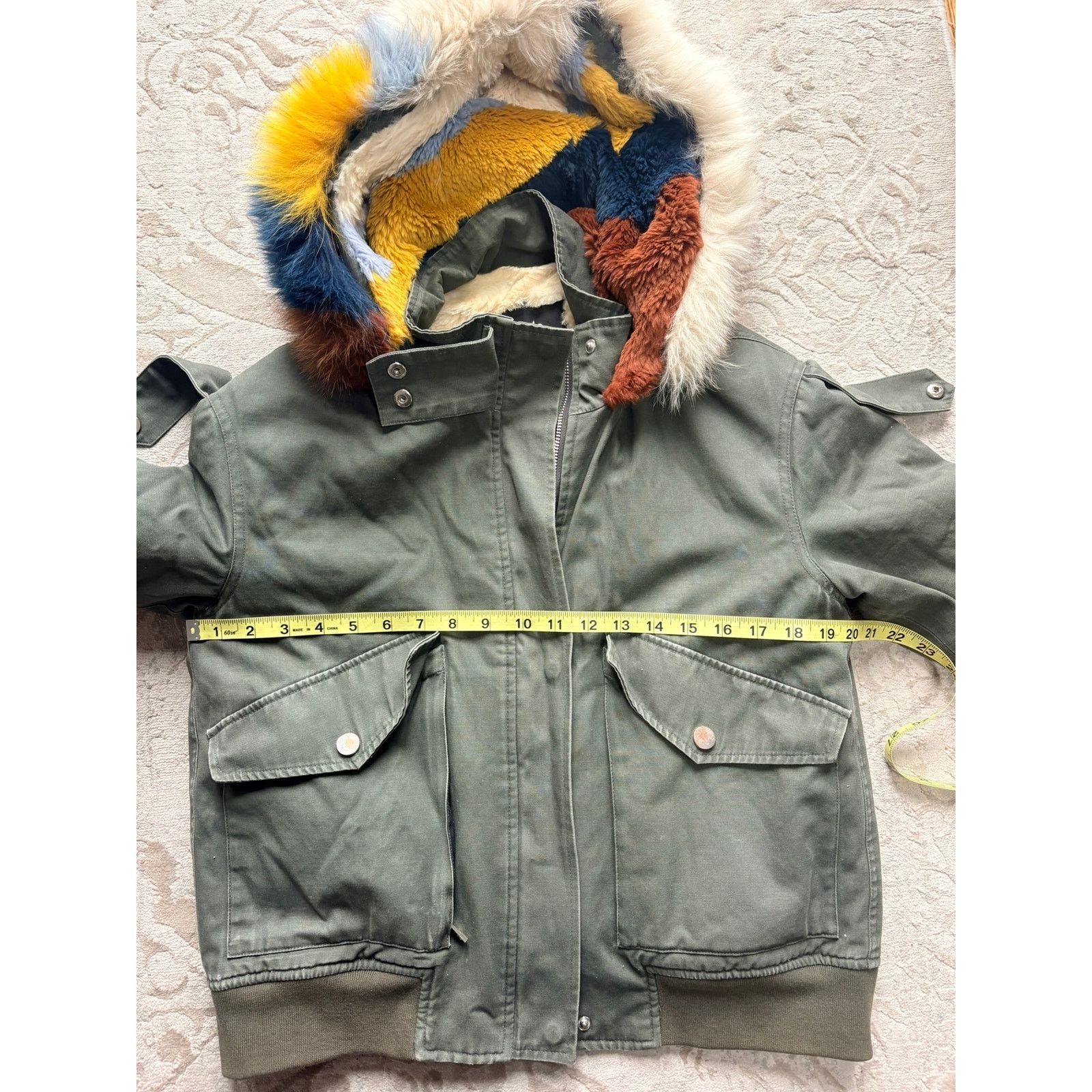Maje Maje Khaki Parka Fox Fur Rabbit Lined Hood Jacket Womens Size S / US 4 / IT 40 - 5 Thumbnail