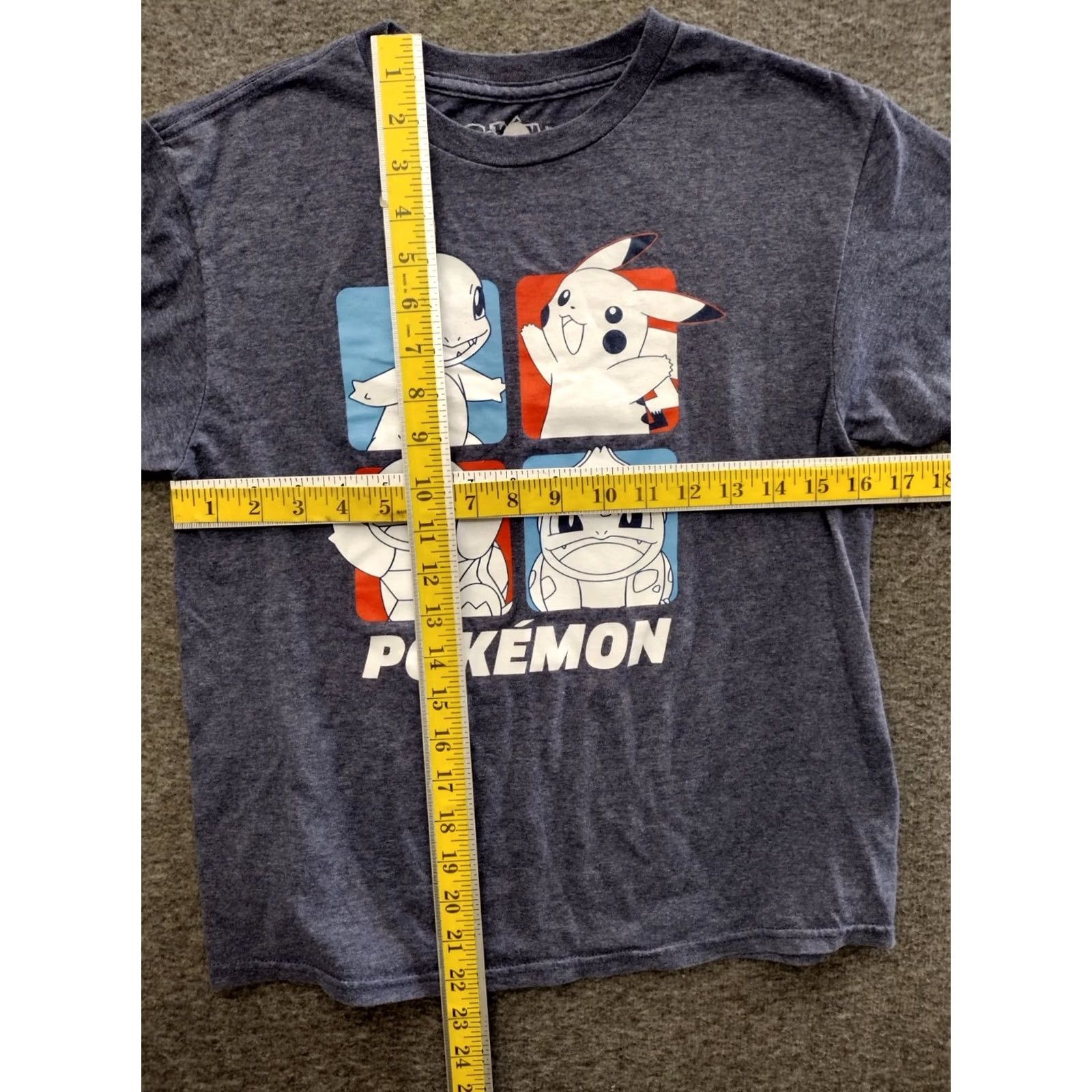 Vintage Pokemon Shirt Mens Pikachu Squirtle Bulbasar Froakie Speckled Navy Shirt New M Size US M / EU 48-50 / 2 - 4 Thumbnail