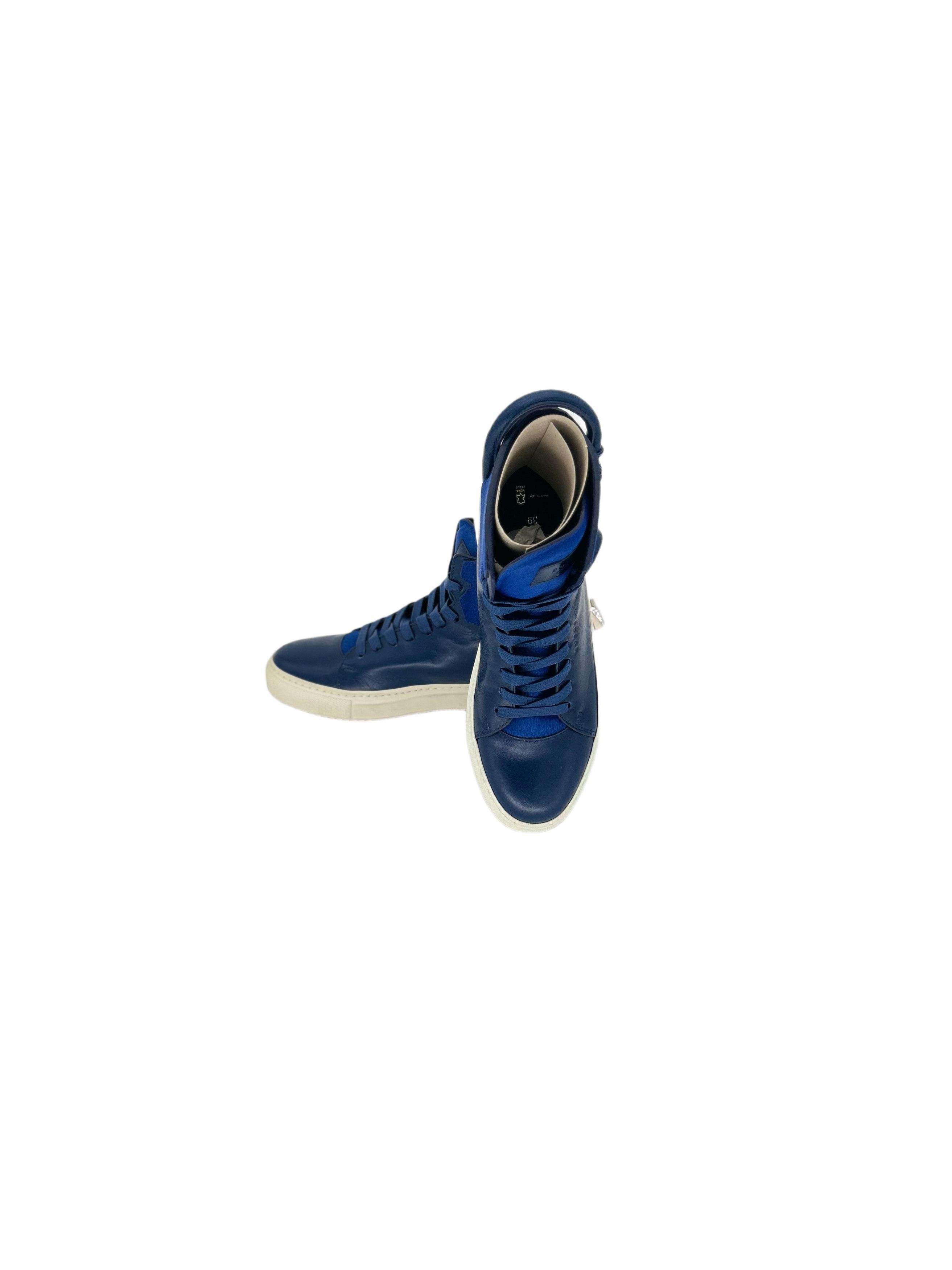 Buscemi Blue Calf Hair 125mm High Top Trainers Size US 7 / EU 40 - 5 Thumbnail