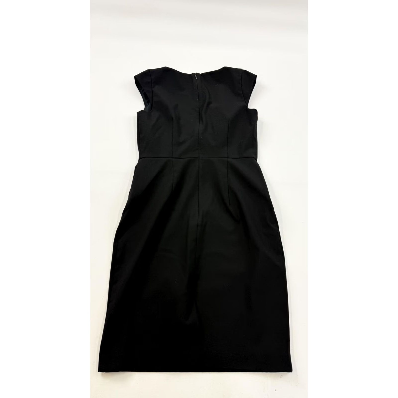 Ann Taylor Ann Taylor Dress Womens 2P Petite Black Cap Sleeve Square Neck Sheath Work LBD Size XS / US 0-2 / IT 36-38 - 6 Thumbnail