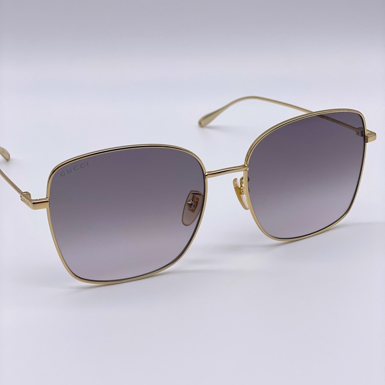 Gucci BRAND NEW GUCCI GG1030SK 003 Gold/Grey With Chain Women Size ONE SIZE - 1 Thumbnail