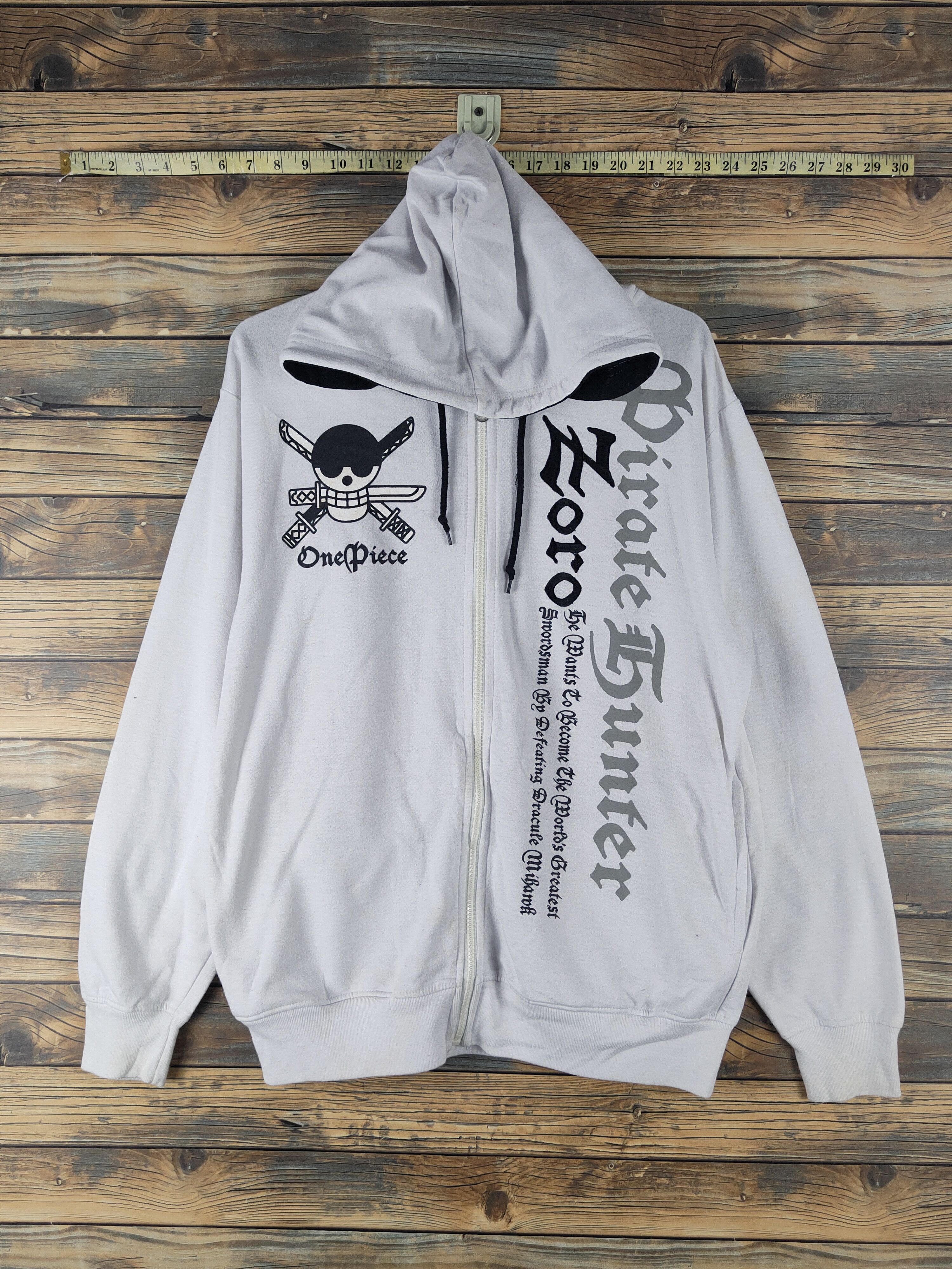 Anime DL One Piece White Zoro Hoodie Sweaters #2143 Size US L / EU 52-54 / 3 - 1 Thumbnail