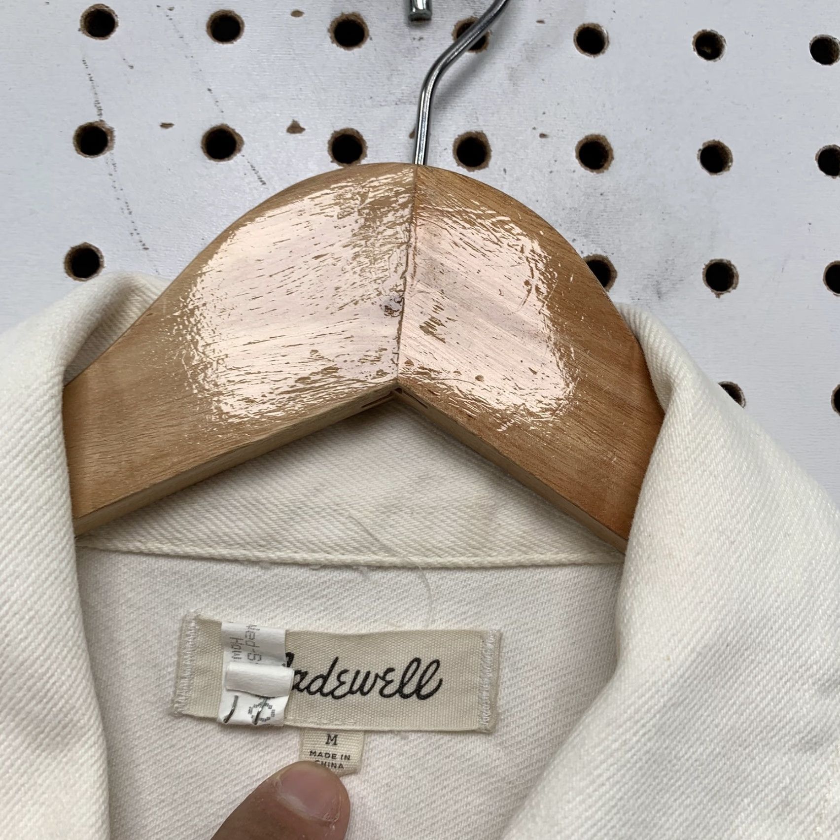 Madewell Madewell White Denim Trucker Jacket Medium Womens Casual Collared Short Sleeve Size M / US 6-8 / IT 42-44 - 5 Thumbnail