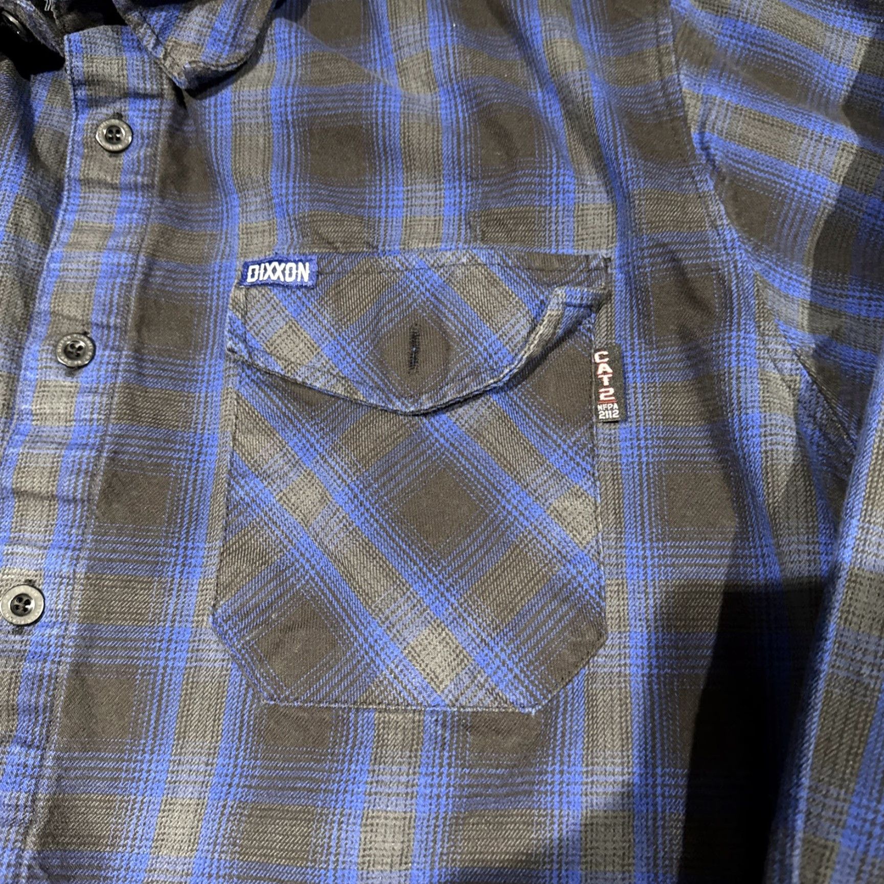 Vintage Dixxon The Arc FR Flannel Mens 2XL Blue Black Checkered Button Up Long Sleeve Size US XXL / EU 58 / 5 - 3 Thumbnail