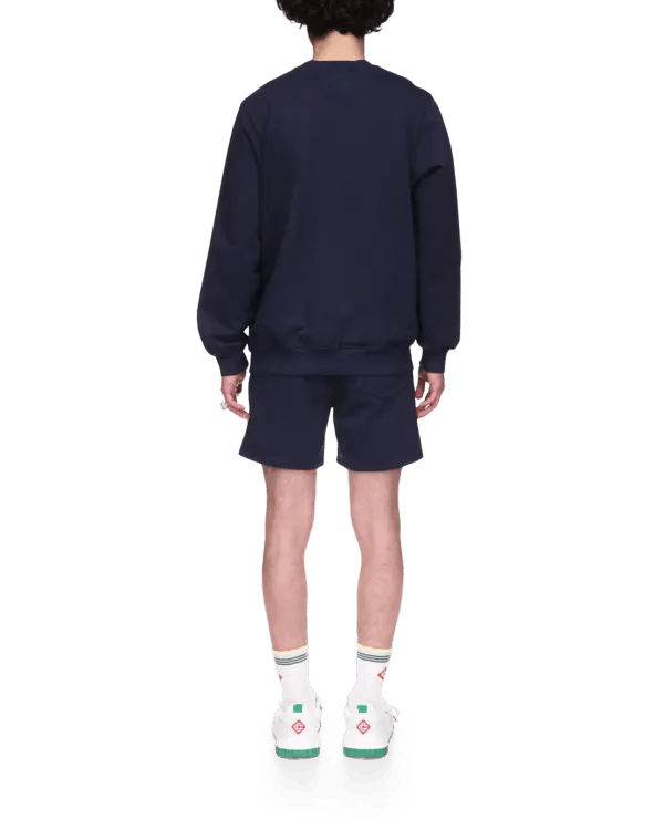 Casablanca o1mle0326 Embroidered Sweatshort For The Peace in Navy Blue Size US 40 / EU 56 - 3 Thumbnail